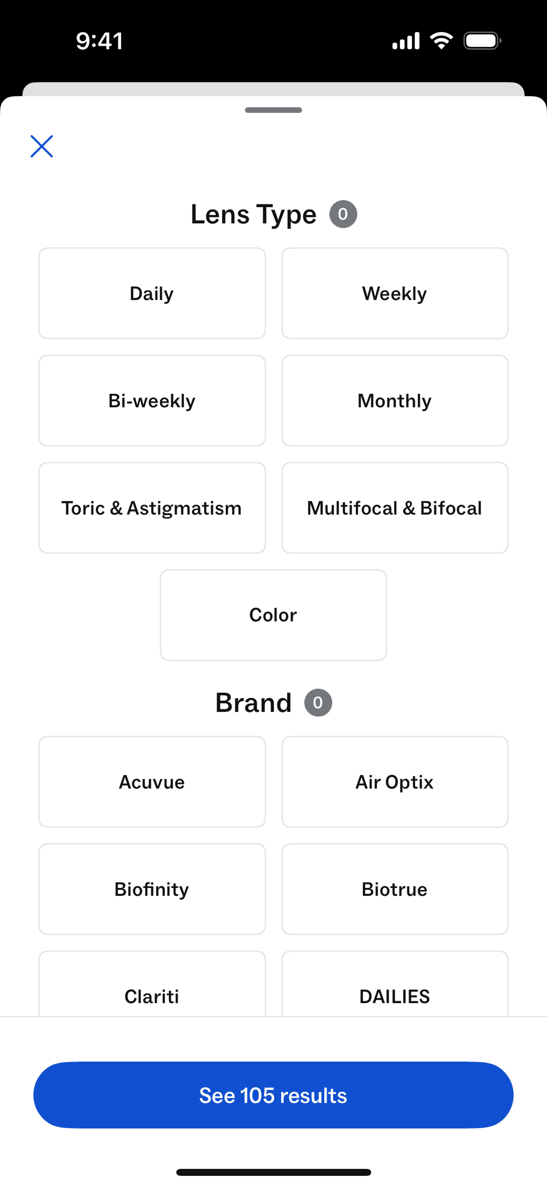 Warby Parker iOS Shopping interface screenshot 9