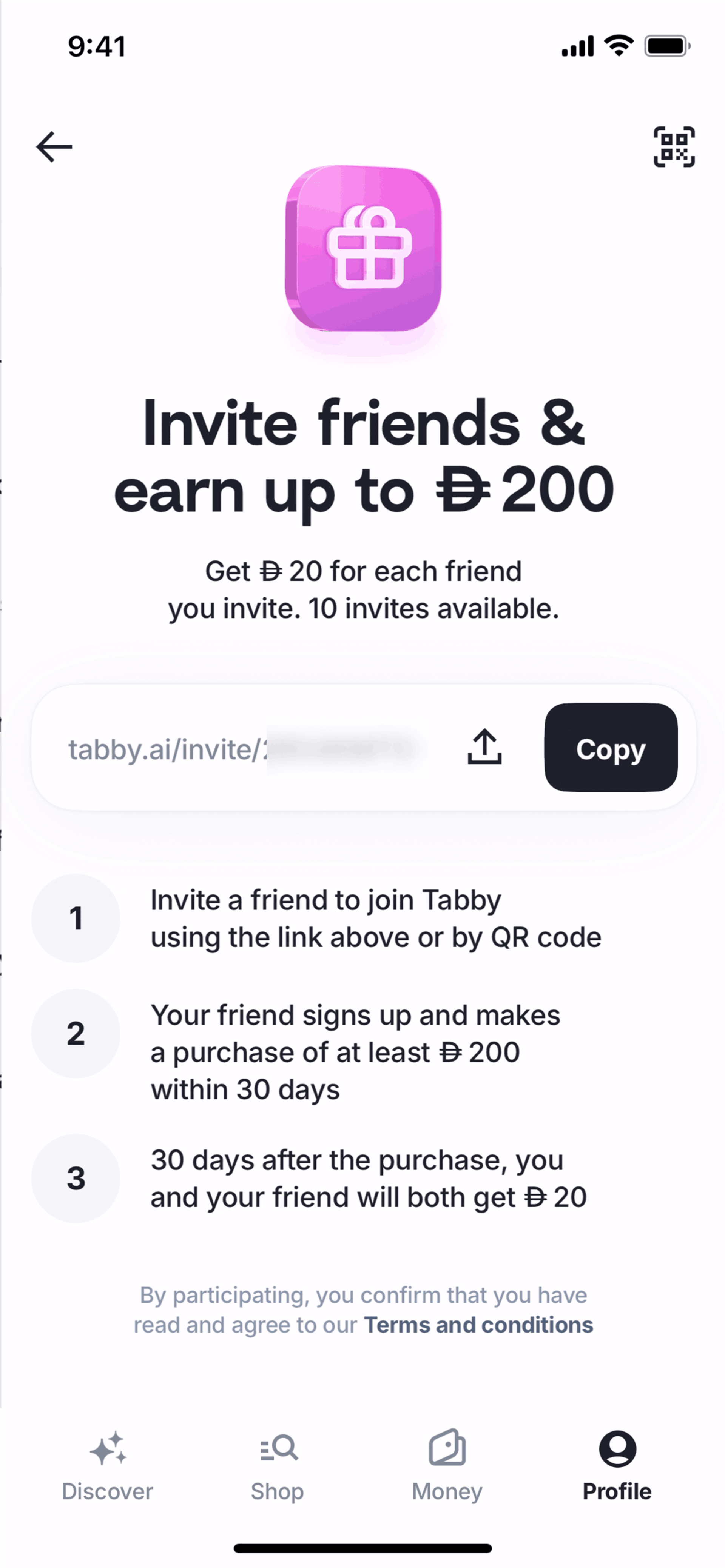 Tabby iOS Finance interface screenshot 11