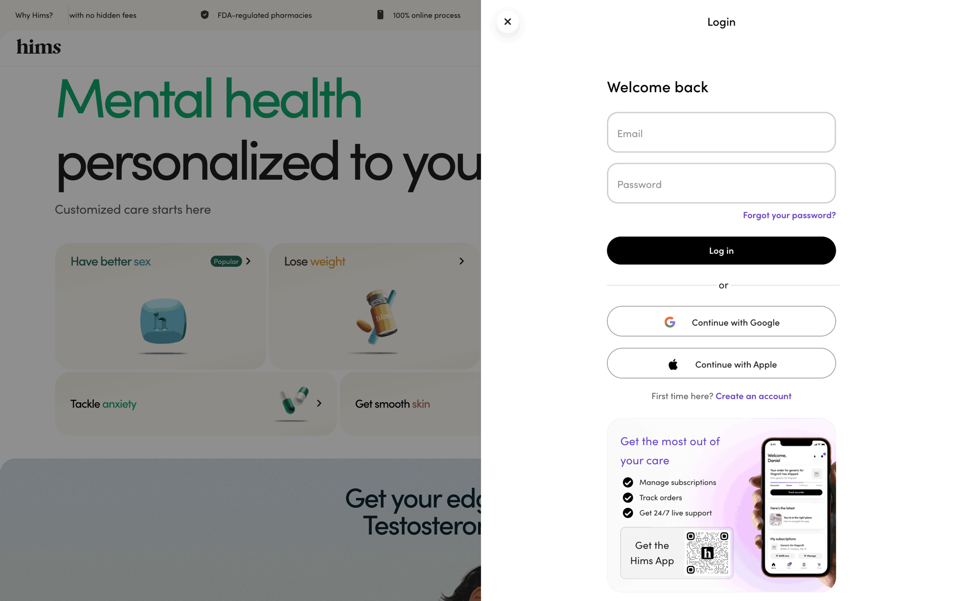 Hims Web Medical interface screenshot 2