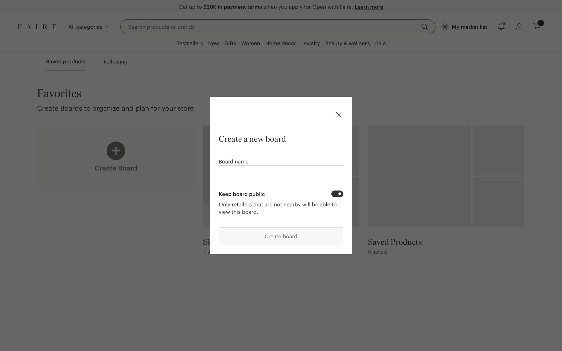 Faire Web Business interface screenshot 23