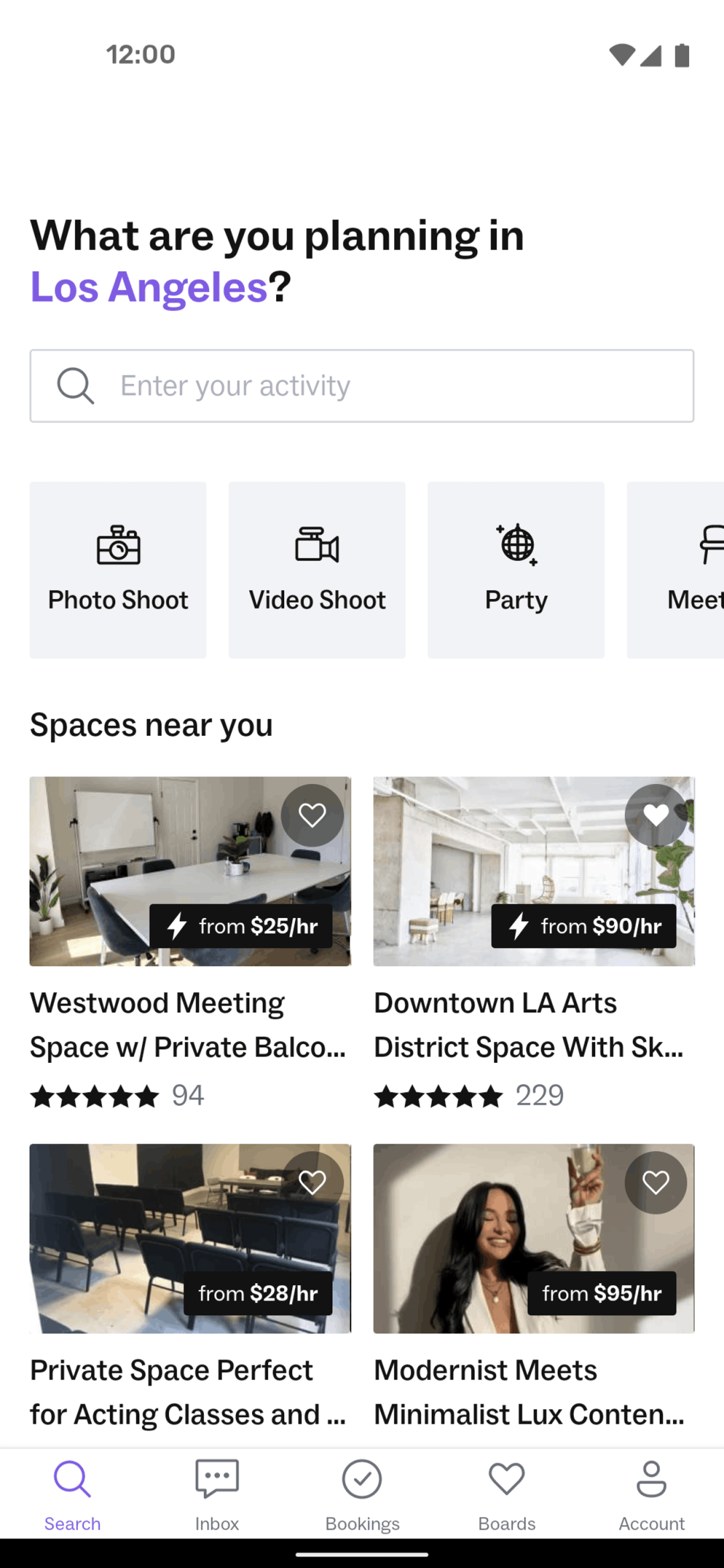 Peerspace Android Lifestyle interface screenshot 11