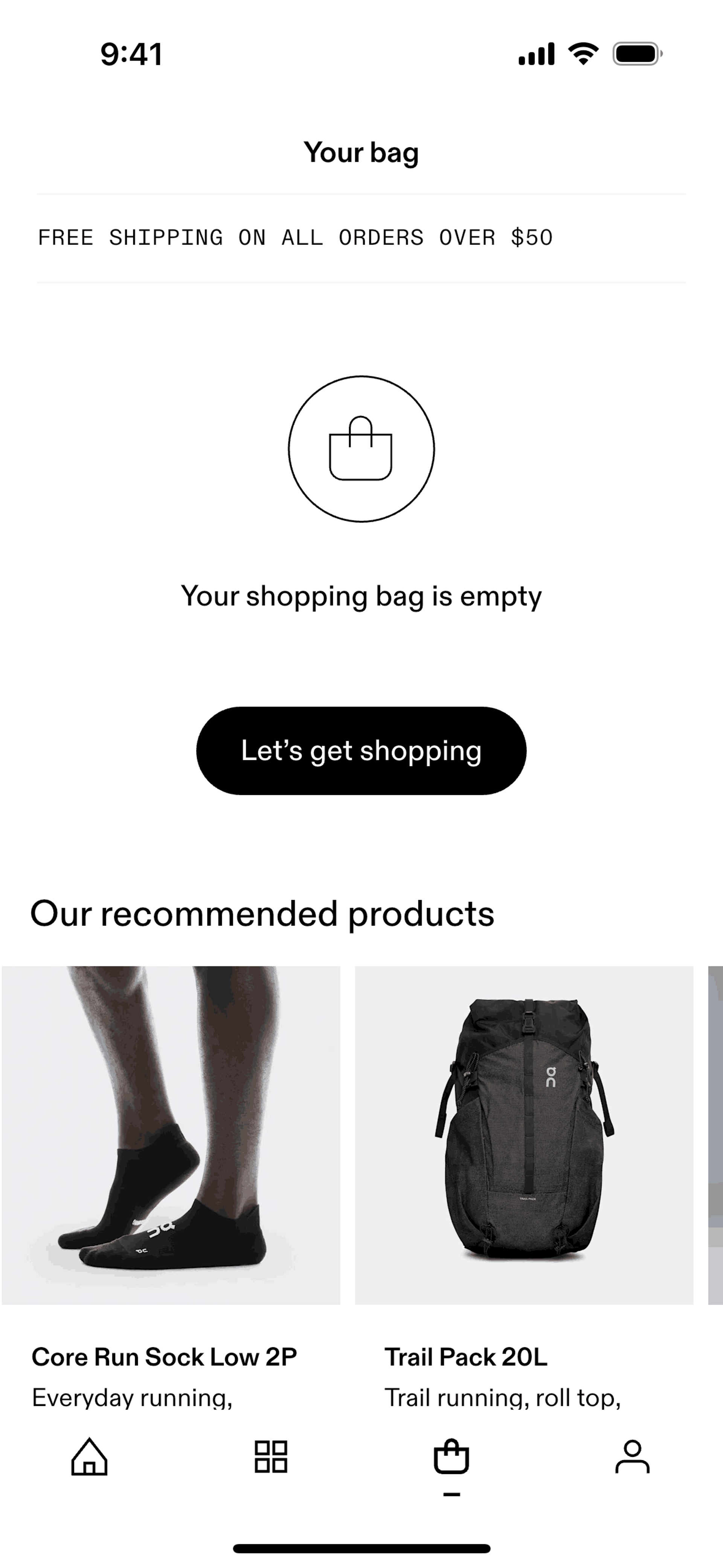 Bag on On (ios) screen 2