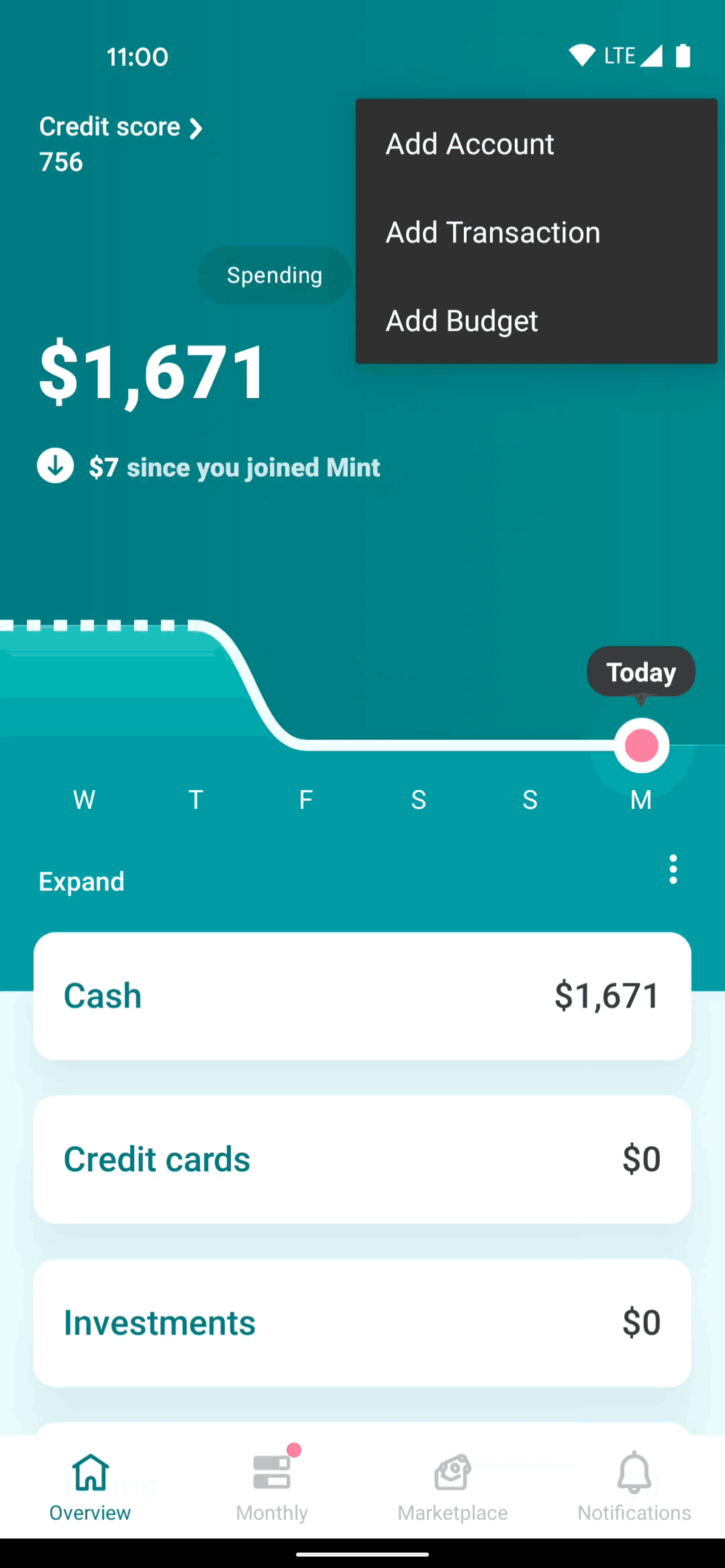 Mint Android Finance interface screenshot 5