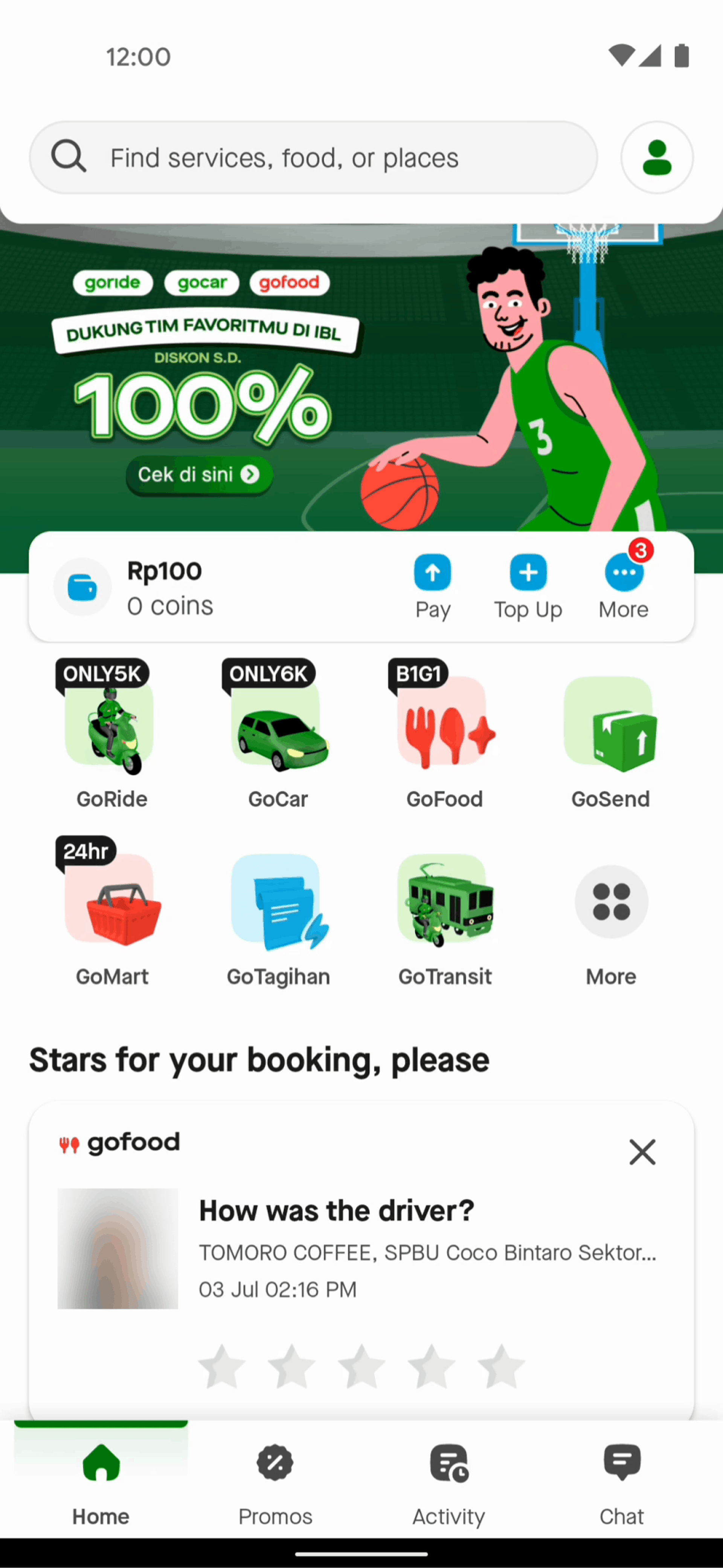 Gojek Android Travel & Transportation interface screenshot 2