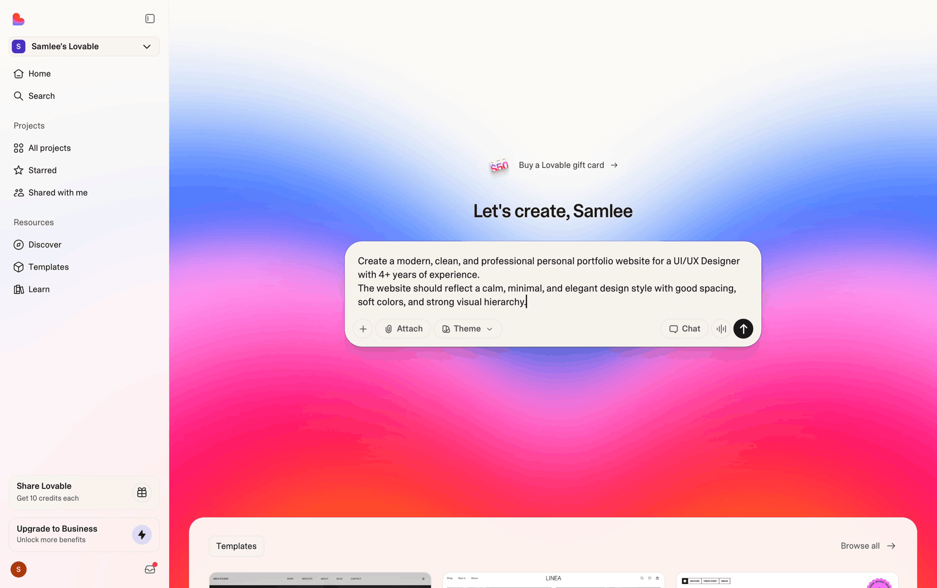 Lovable Web Developer Tools interface screenshot 23