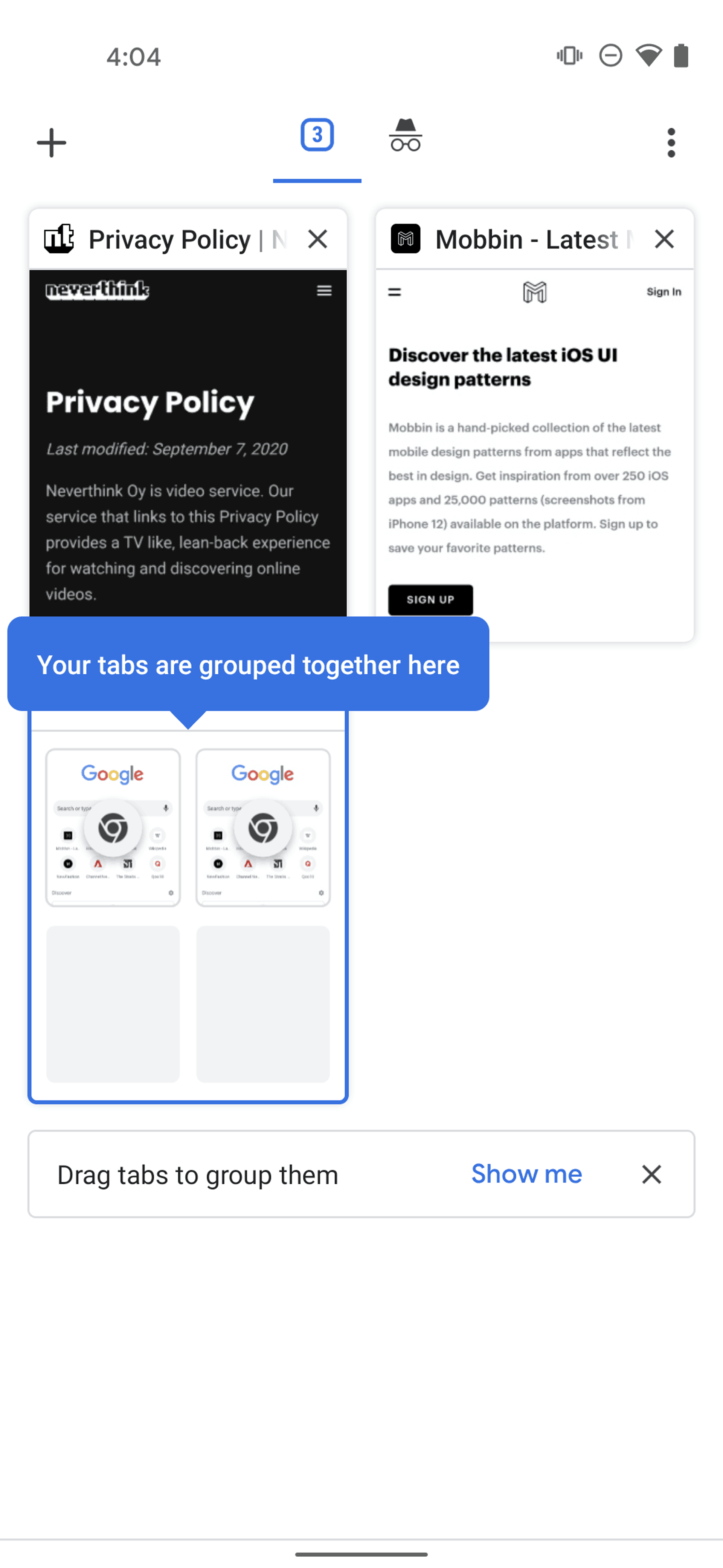 Google Chrome Android Utilities interface screenshot 11