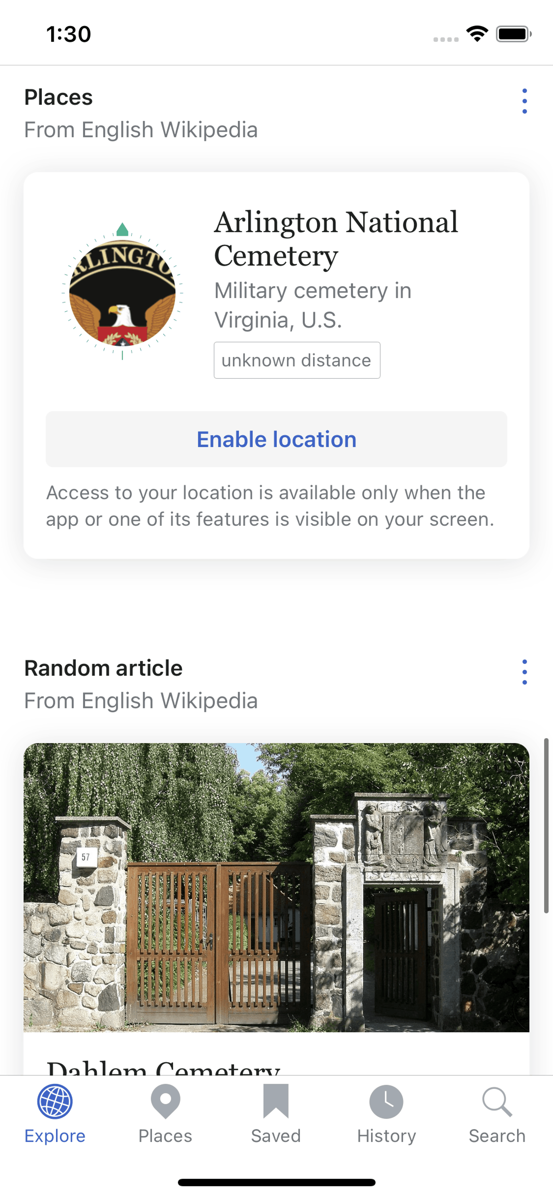 Wikipedia iOS Reference interface screenshot 18