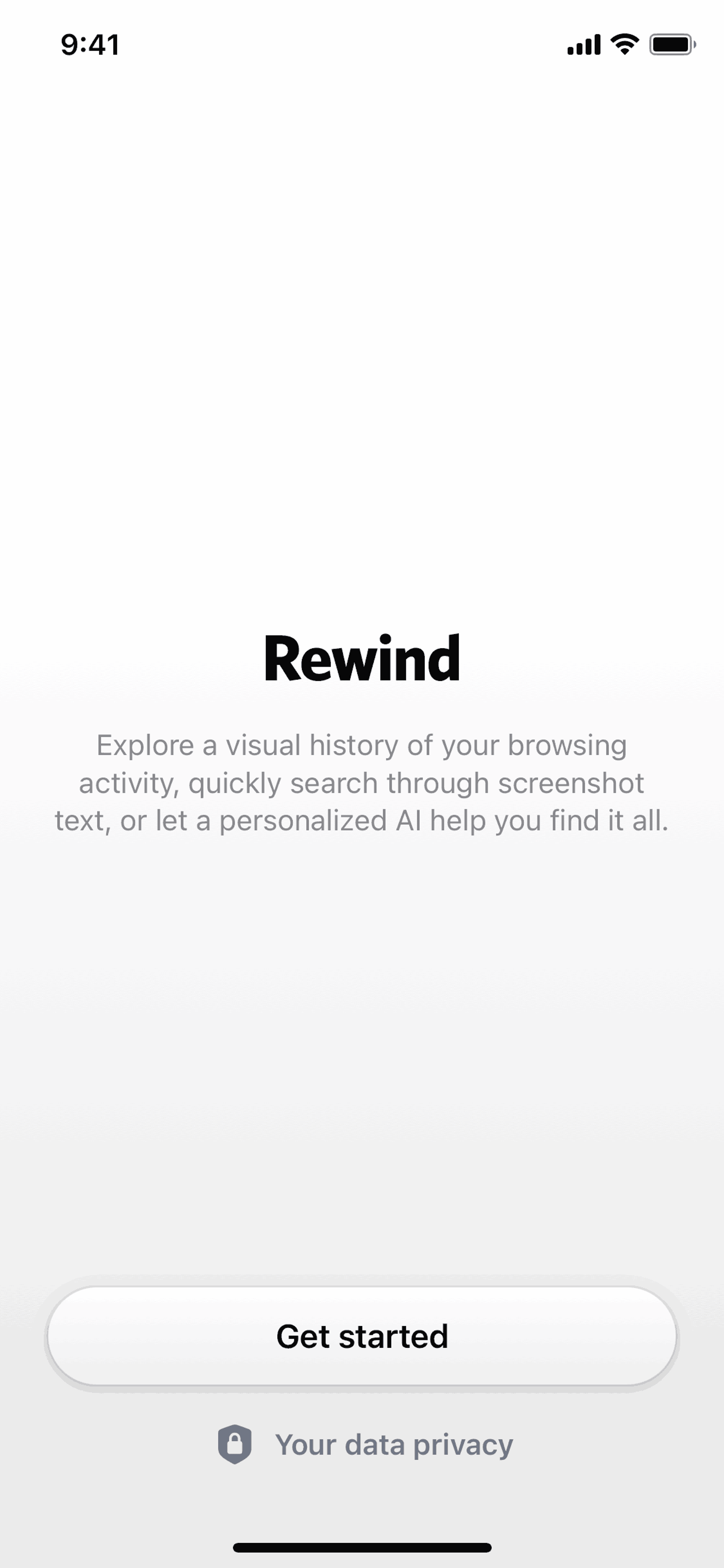Rewind iOS AI interface screenshot 1