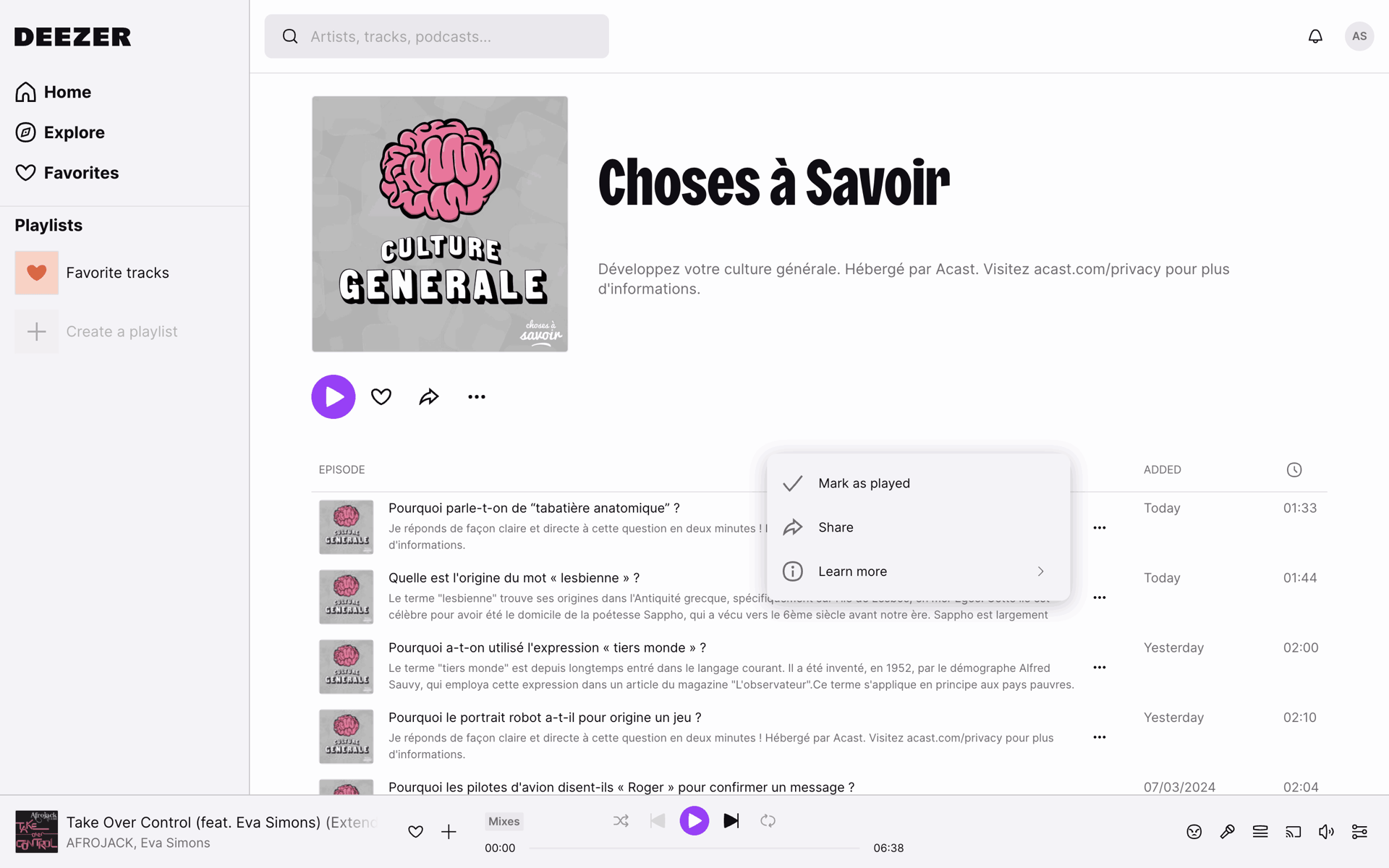 Deezer Web Entertainment interface screenshot 14
