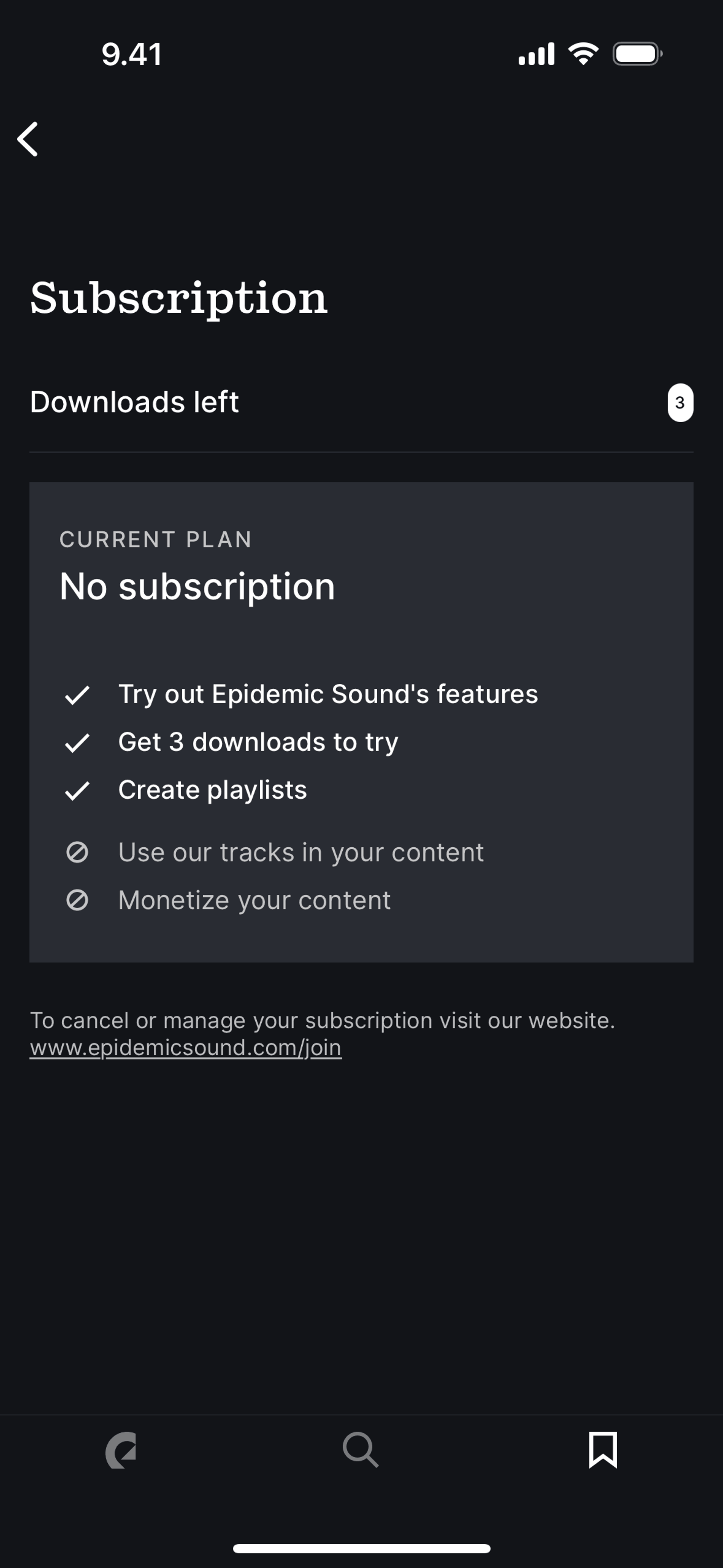 Epidemic Sound iOS Entertainment interface screenshot 8