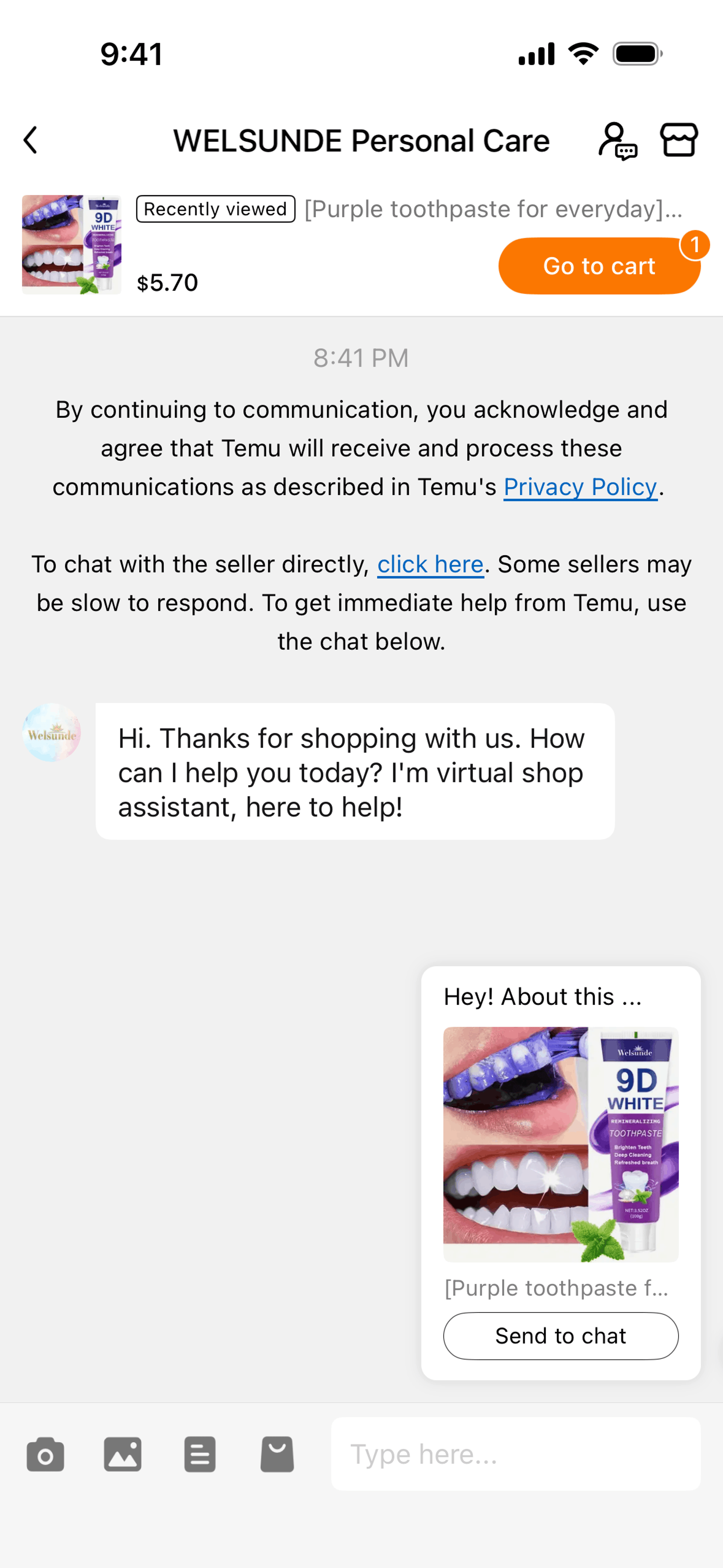 Temu iOS Shopping interface screenshot 7