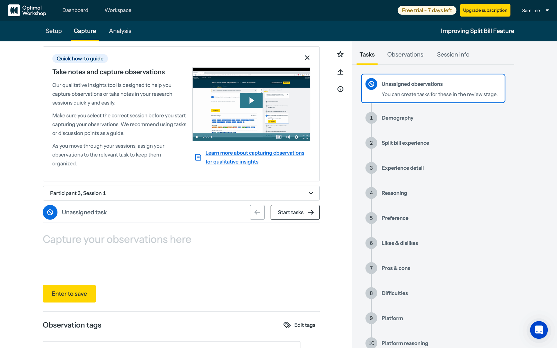 Optimal Workshop Web Business interface screenshot 9