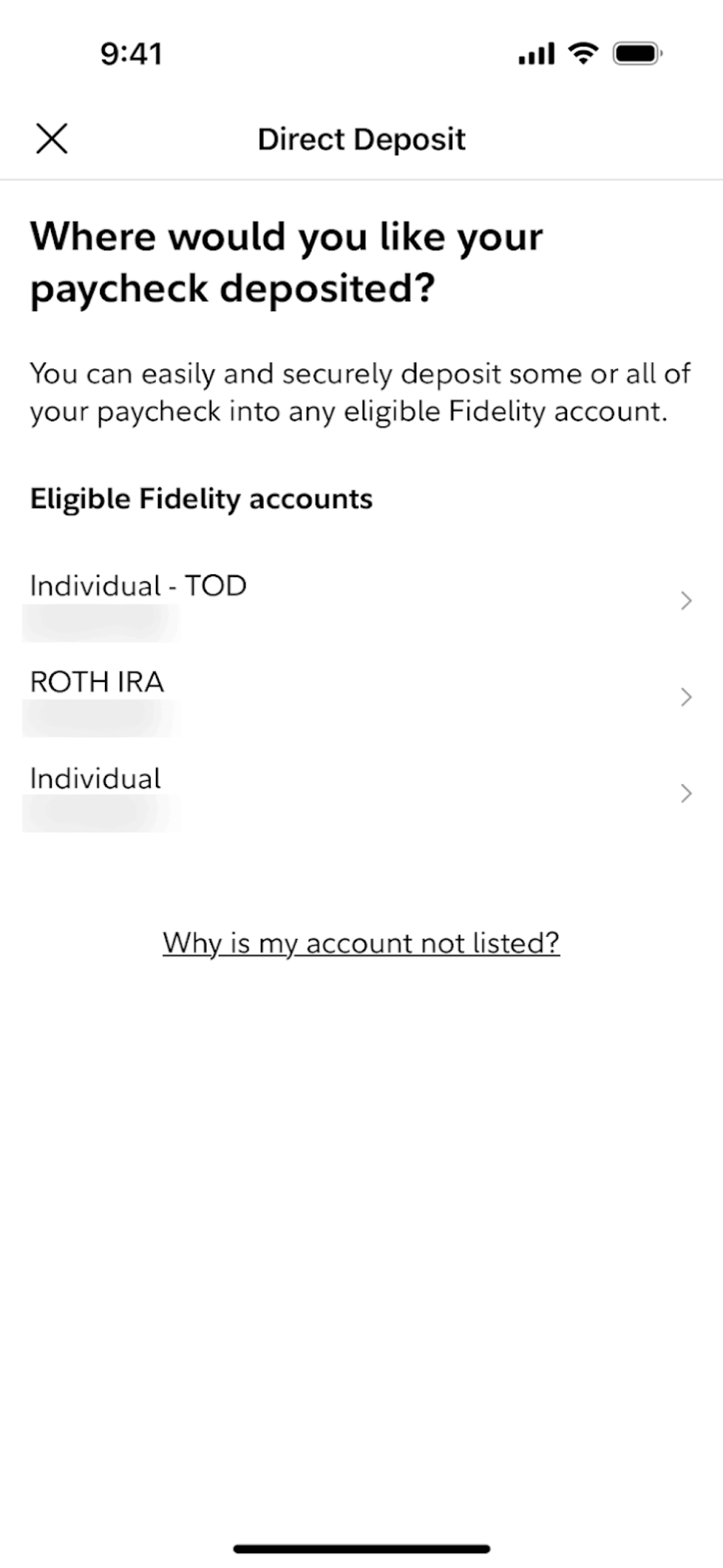 Fidelity iOS Finance interface screenshot 6