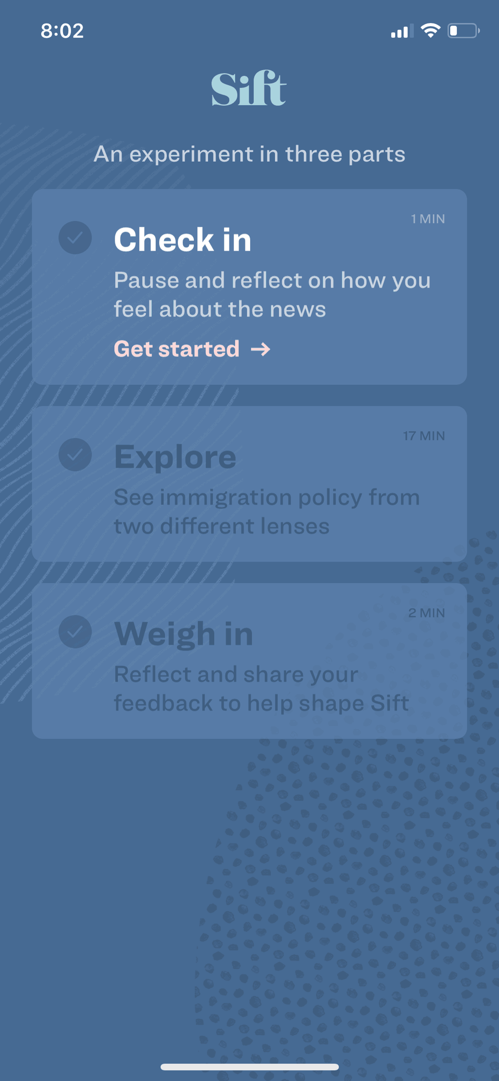 Sift iOS News interface screenshot 2