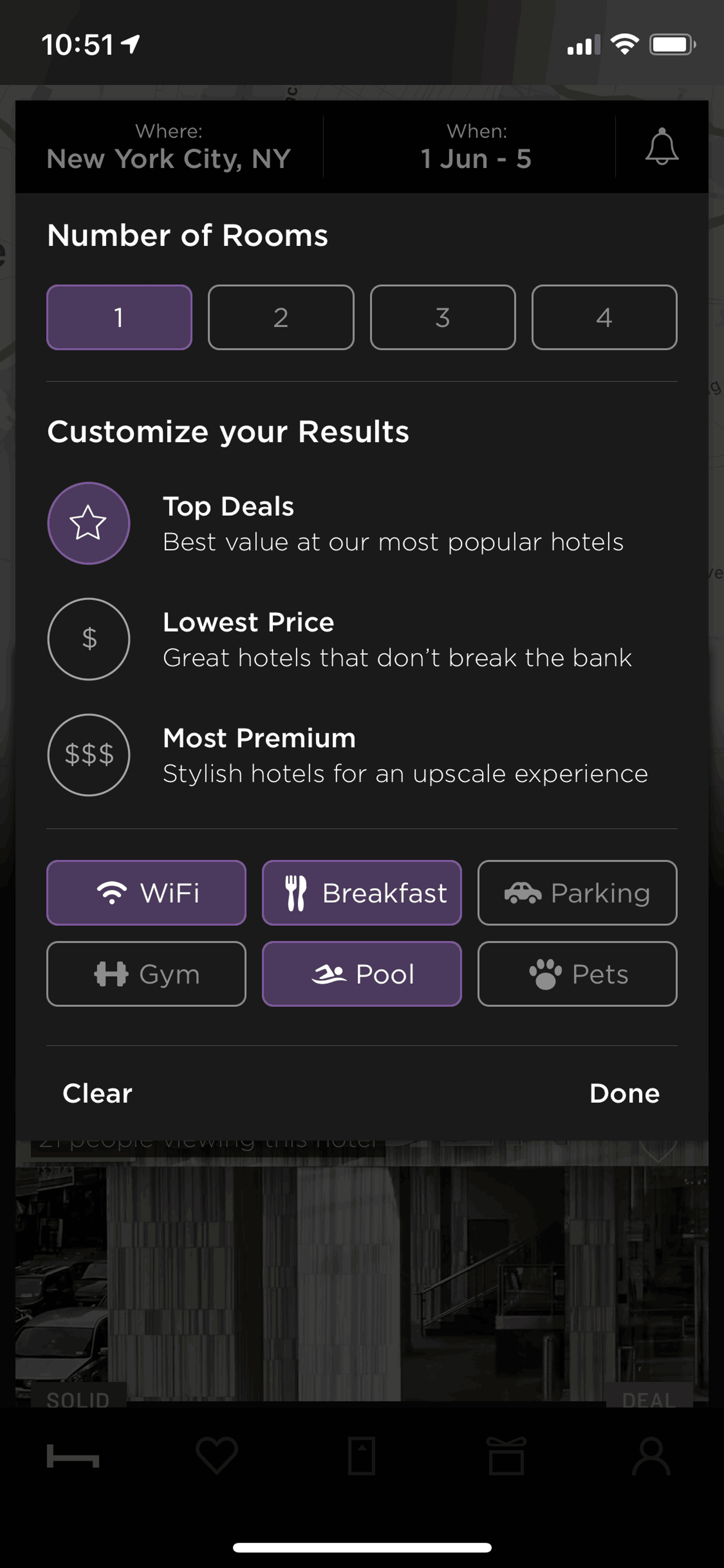 HotelTonight iOS Travel & Transportation interface screenshot 8