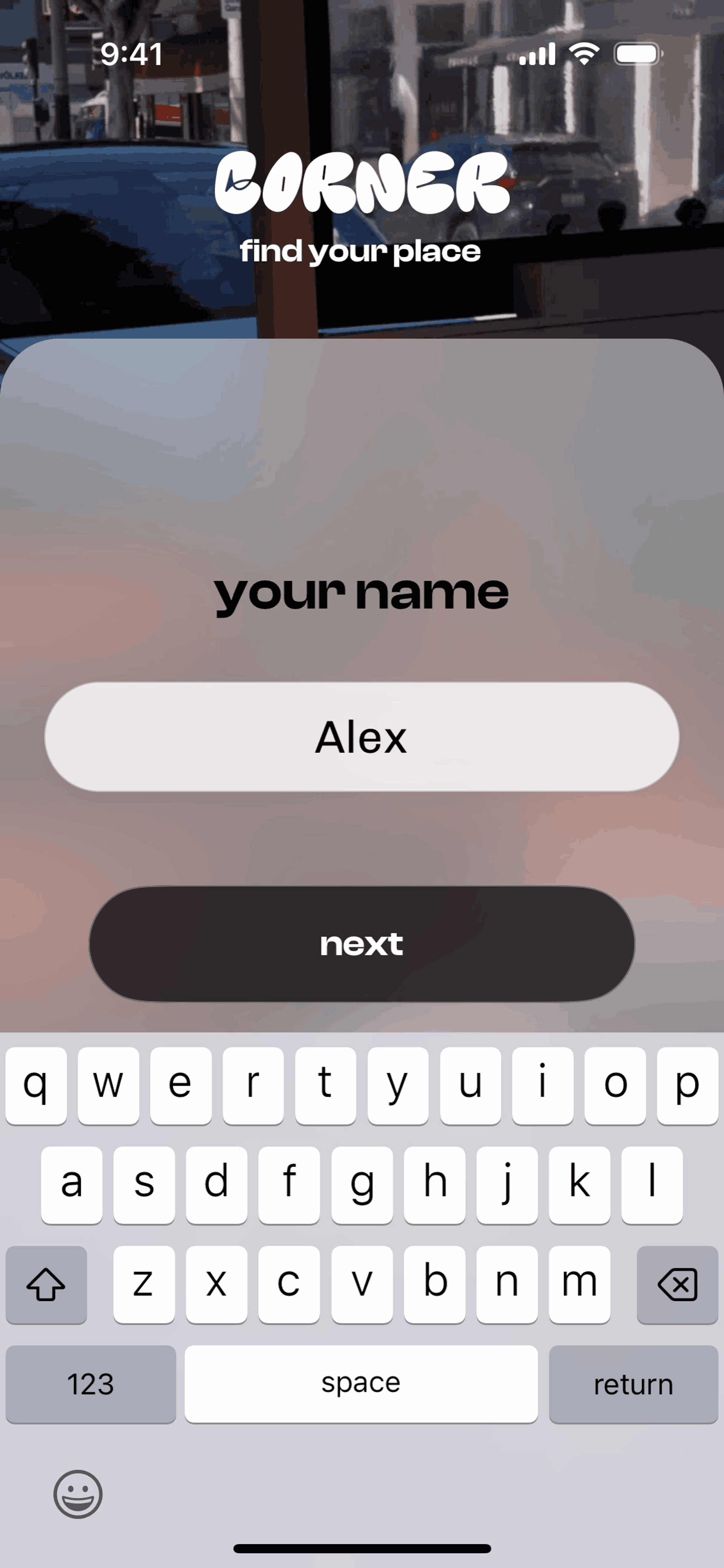 Corner iOS Social Networking interface screenshot 6