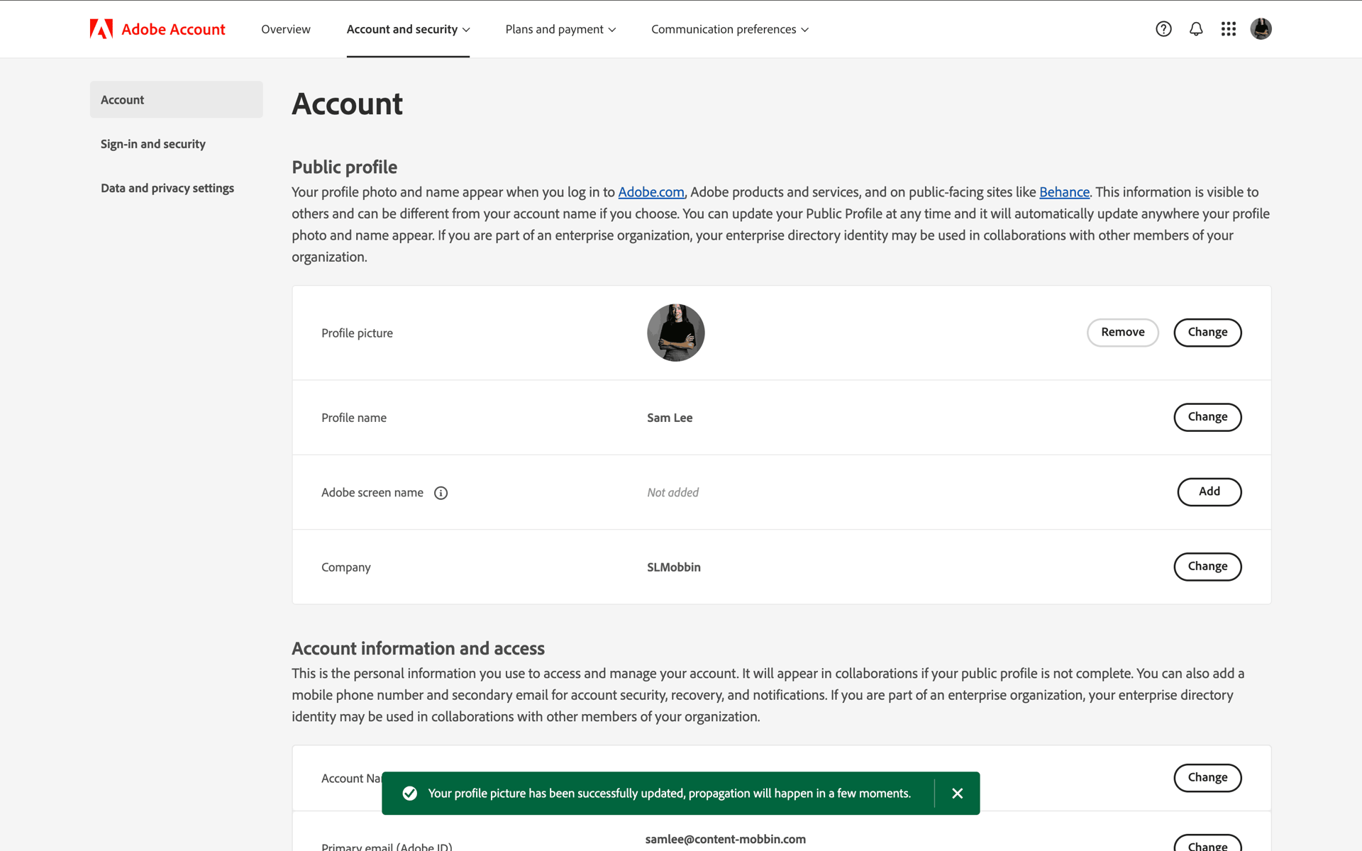 Adobe Web Business interface screenshot 11