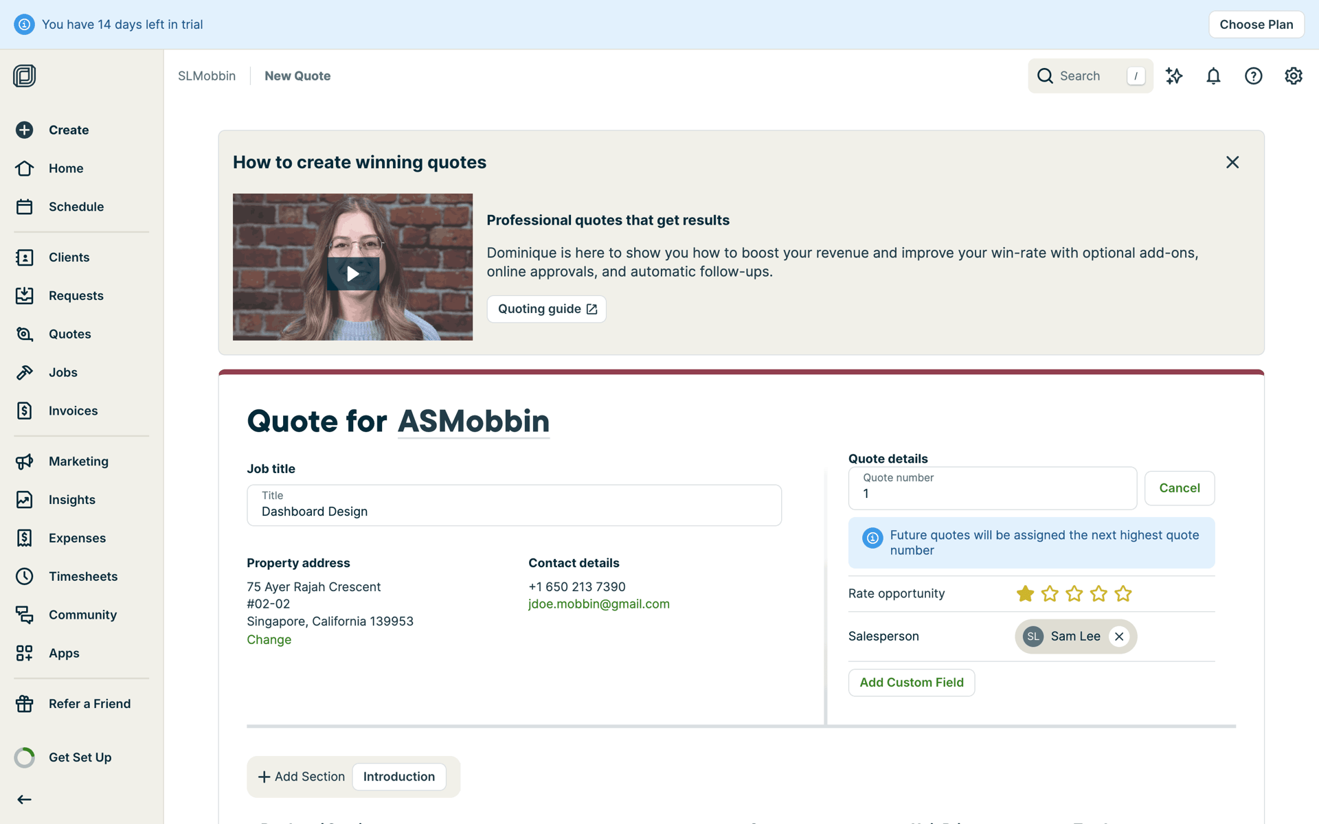 Jobber Web Business interface screenshot 15