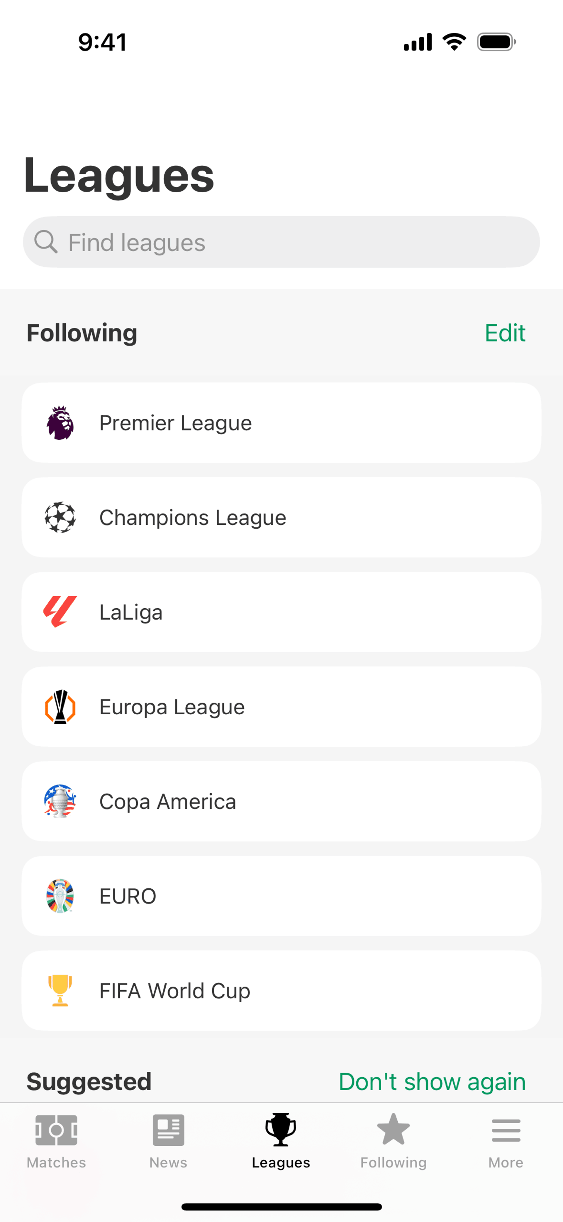 FotMob iOS Sports interface screenshot 13