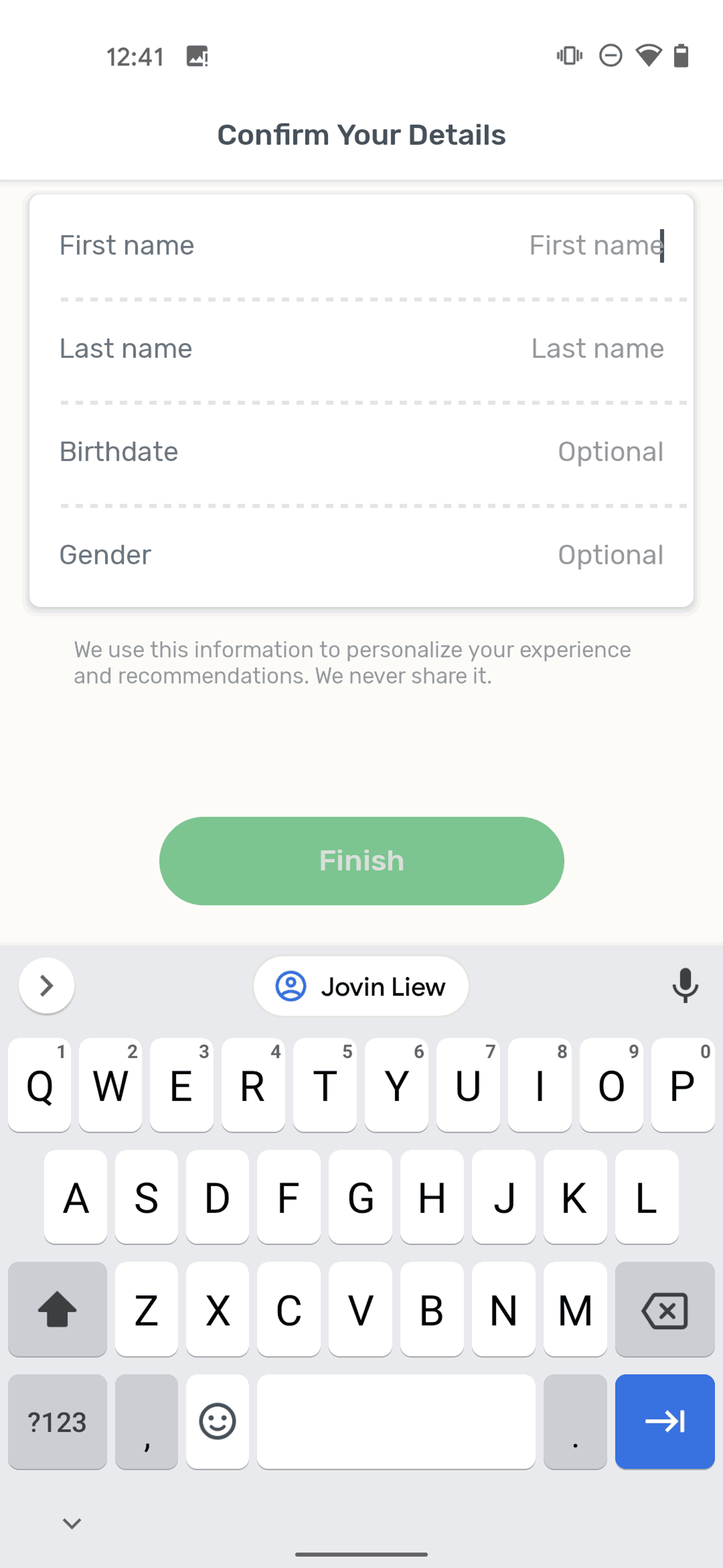 Zero Android Health & Fitness interface screenshot 6