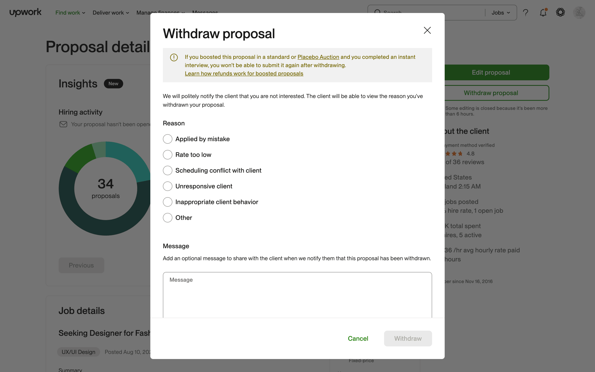 Upwork Web Business interface screenshot 17