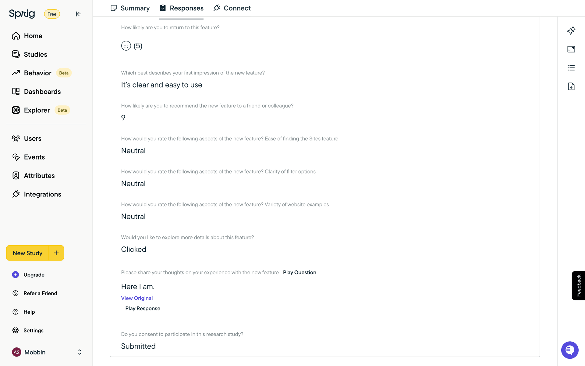 Sprig Web Business interface screenshot 12