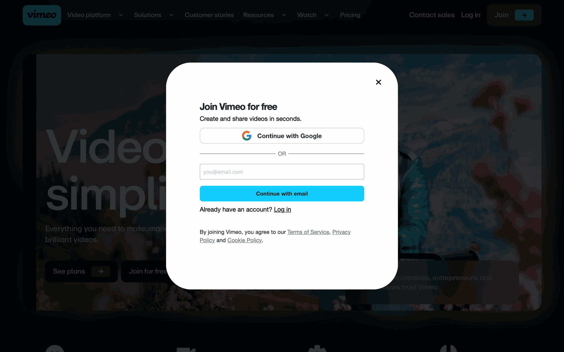 Vimeo Web Photo & Video interface screenshot 2