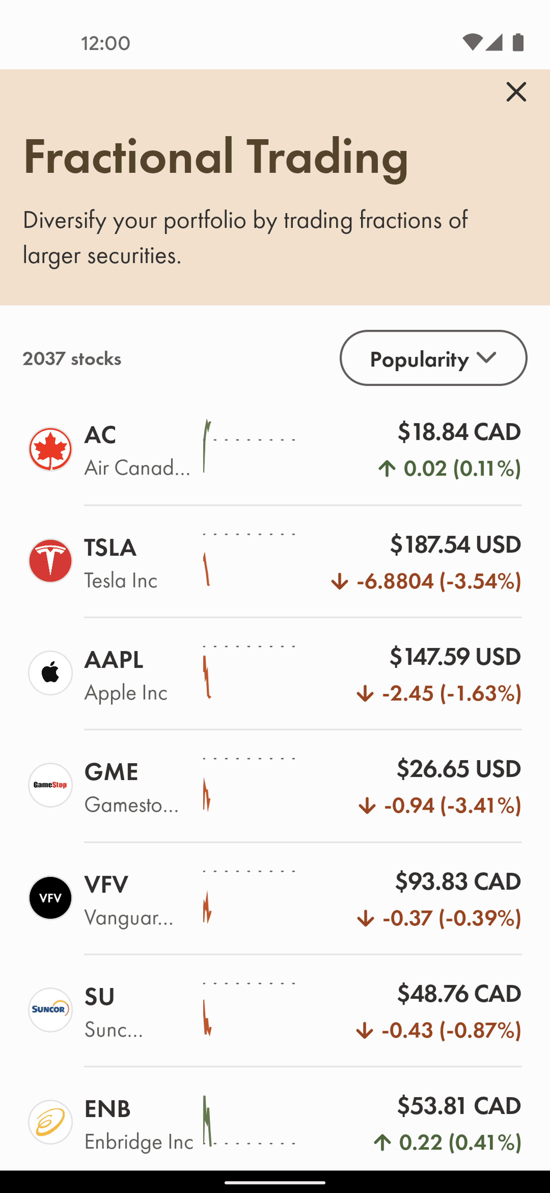 Wealthsimple Android Finance interface screenshot 19
