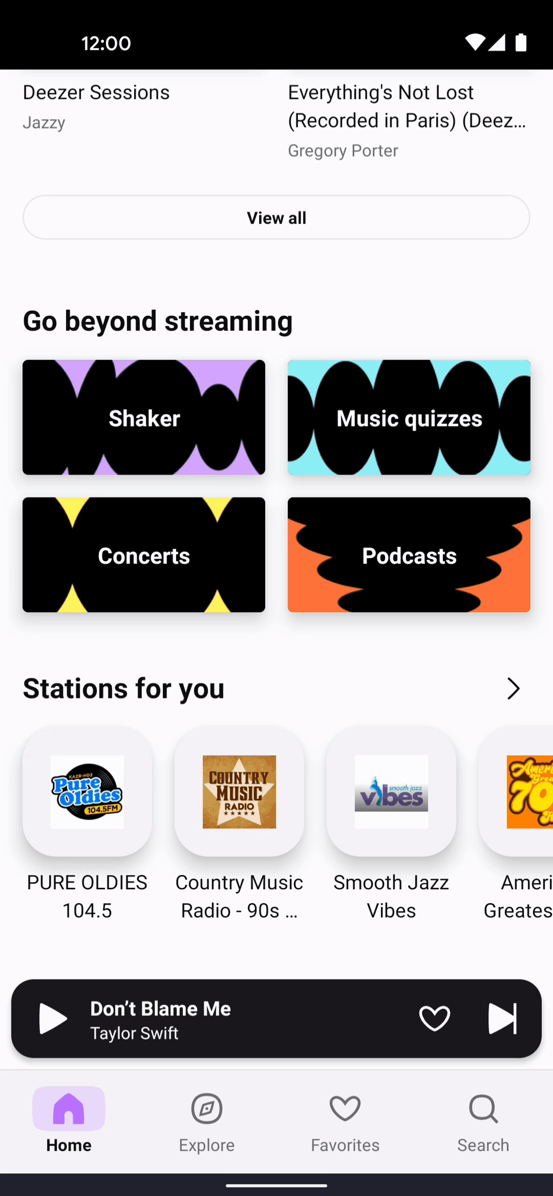 Deezer Android Entertainment interface screenshot 2
