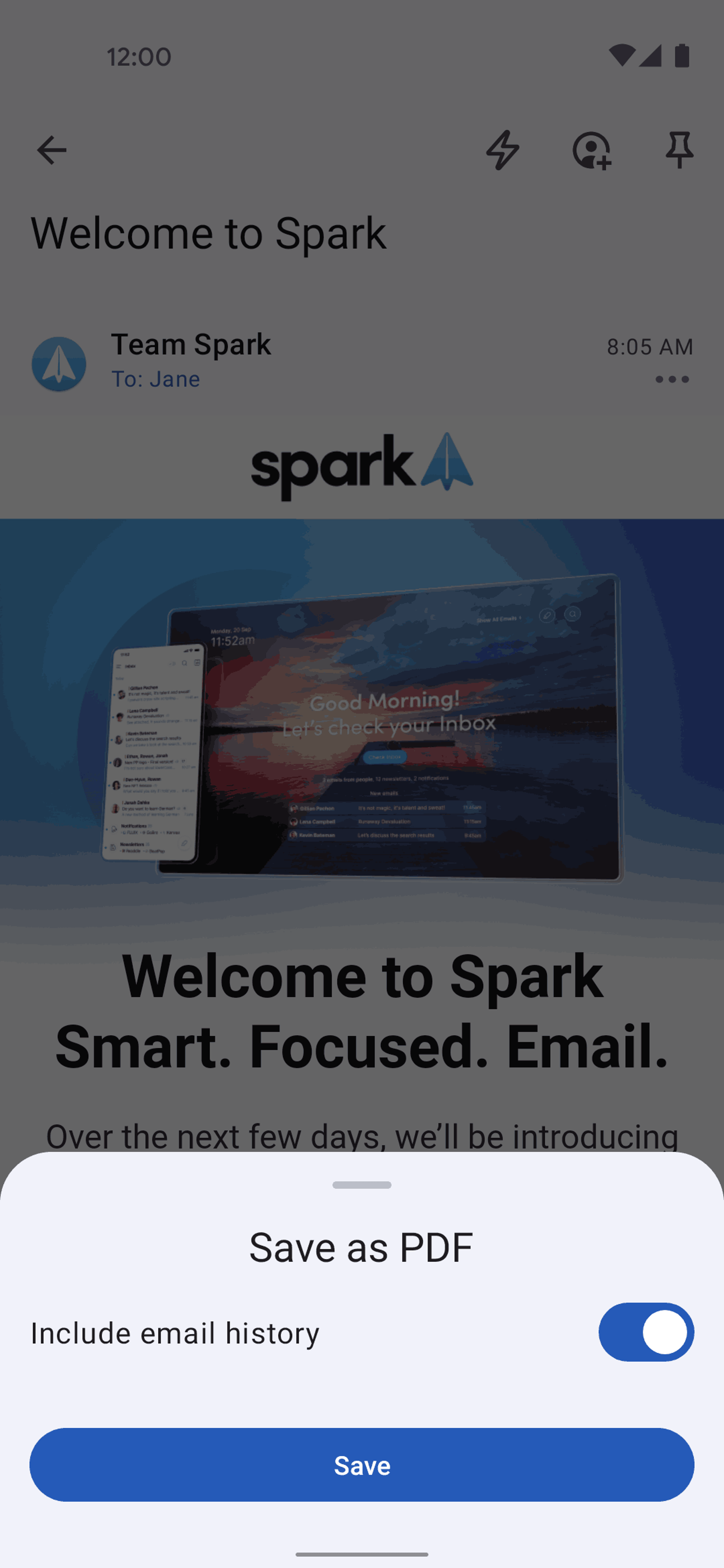 Spark Mail Android AI interface screenshot 5