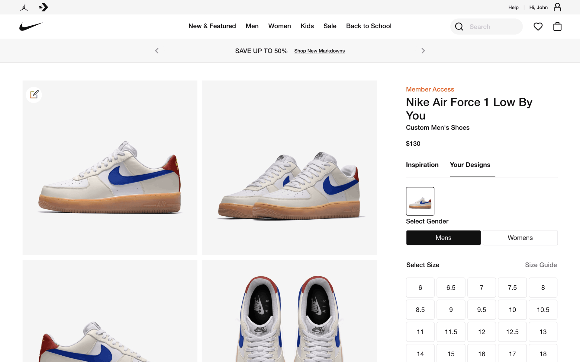 Nike Web Shopping interface screenshot 10