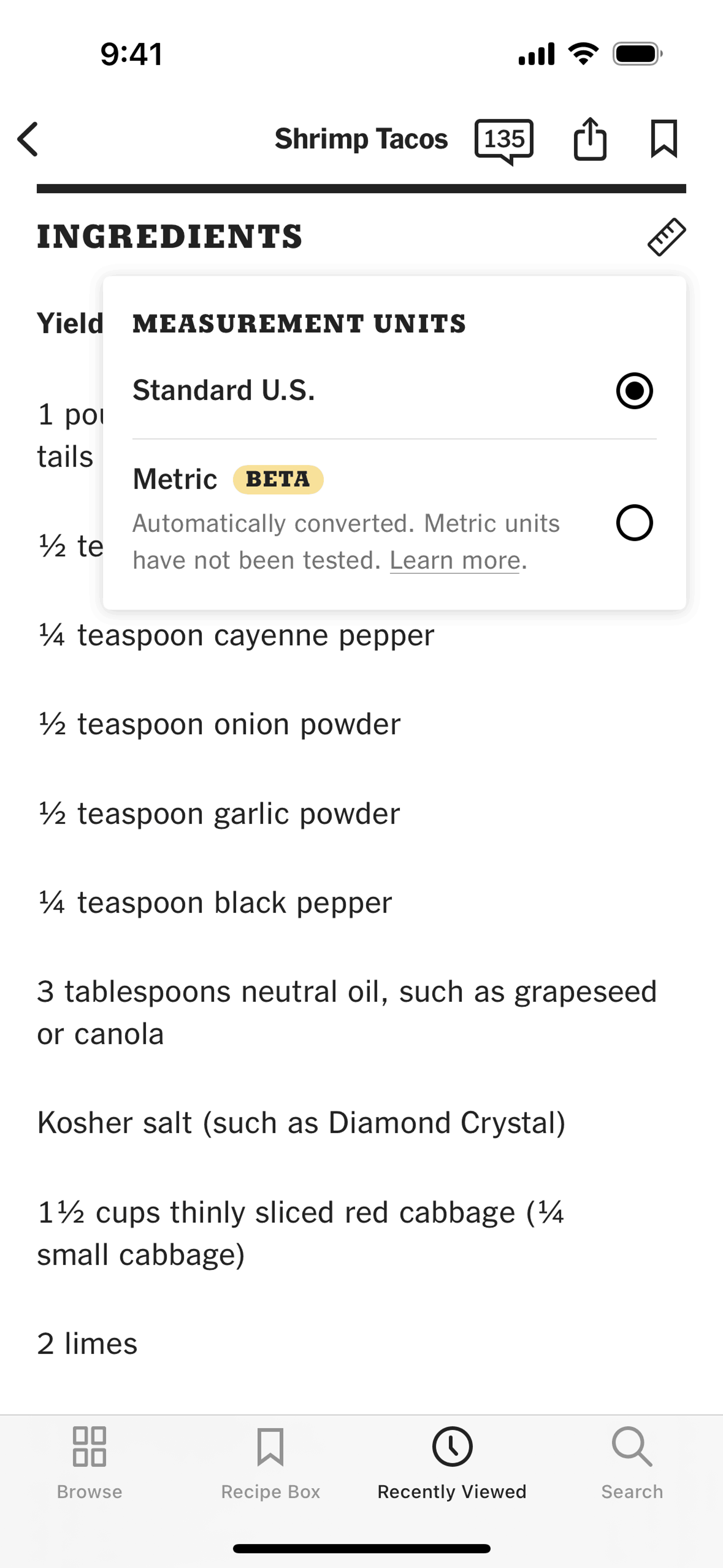 NYT Cooking iOS Food & Drink interface screenshot 19