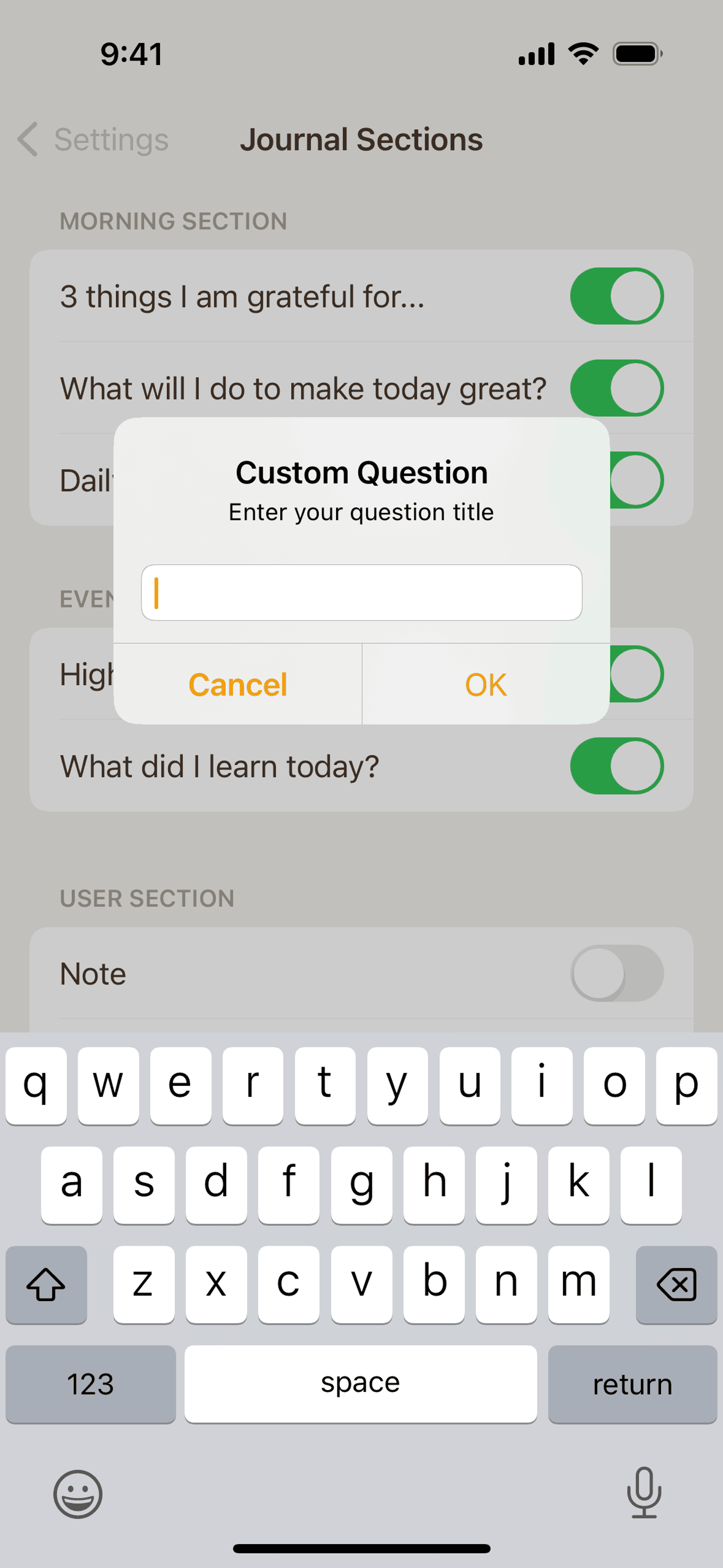 5 Minute Journal iOS Health & Fitness interface screenshot 15