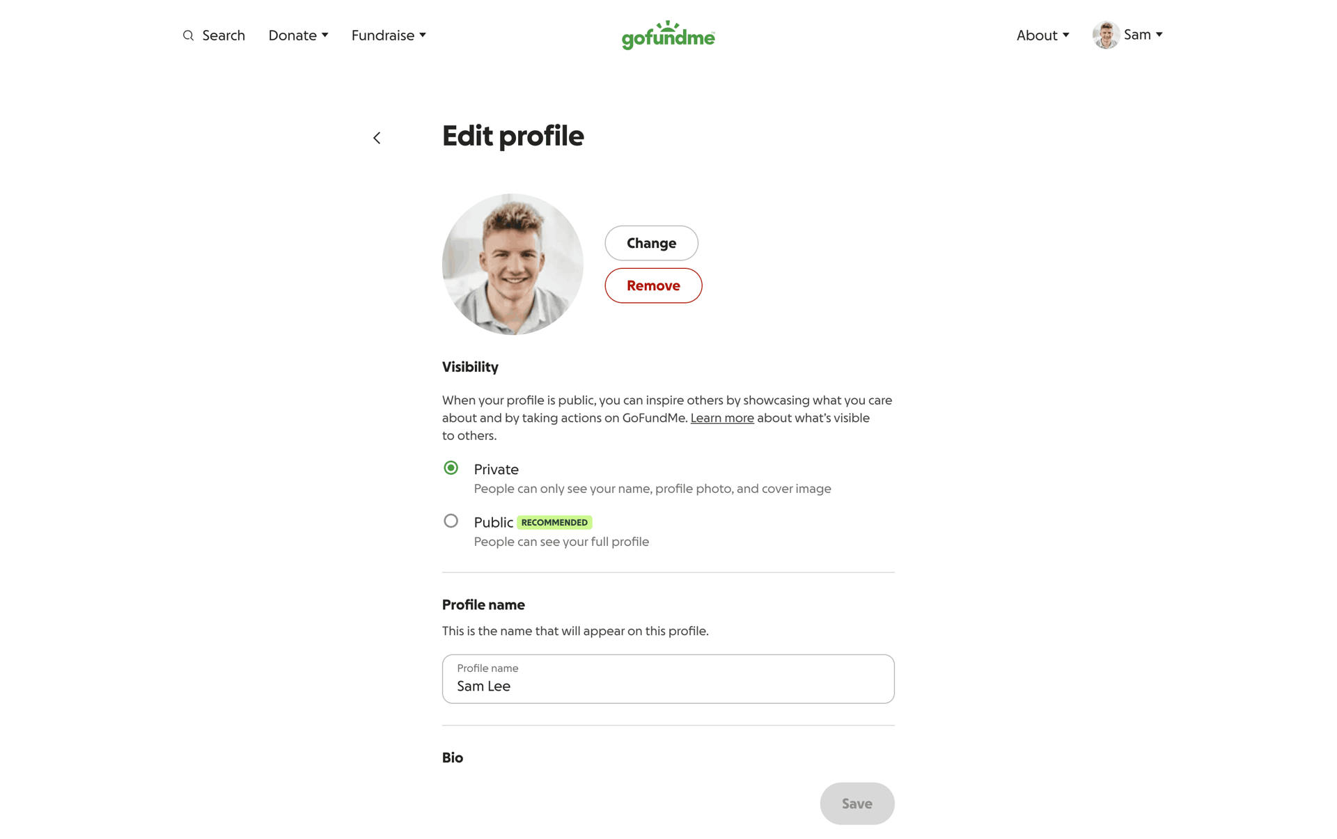 GoFundMe Web Finance interface screenshot 18