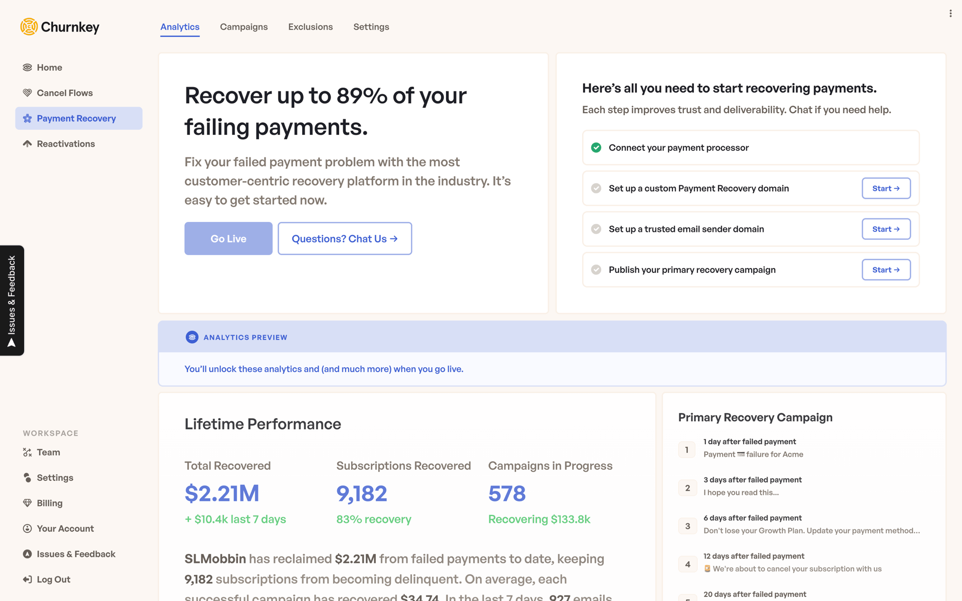 Churnkey Web Business interface screenshot 7