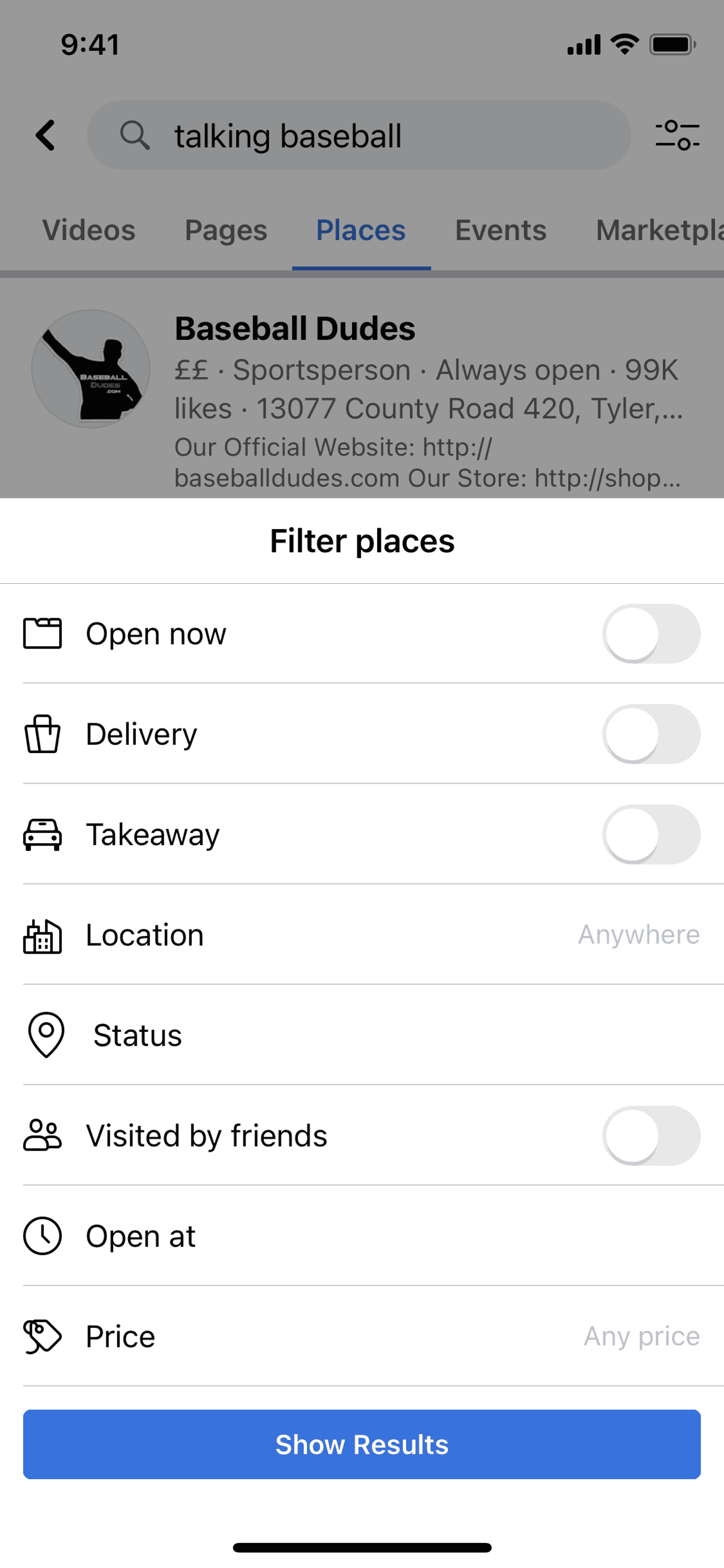 Facebook iOS Social Networking interface screenshot 10