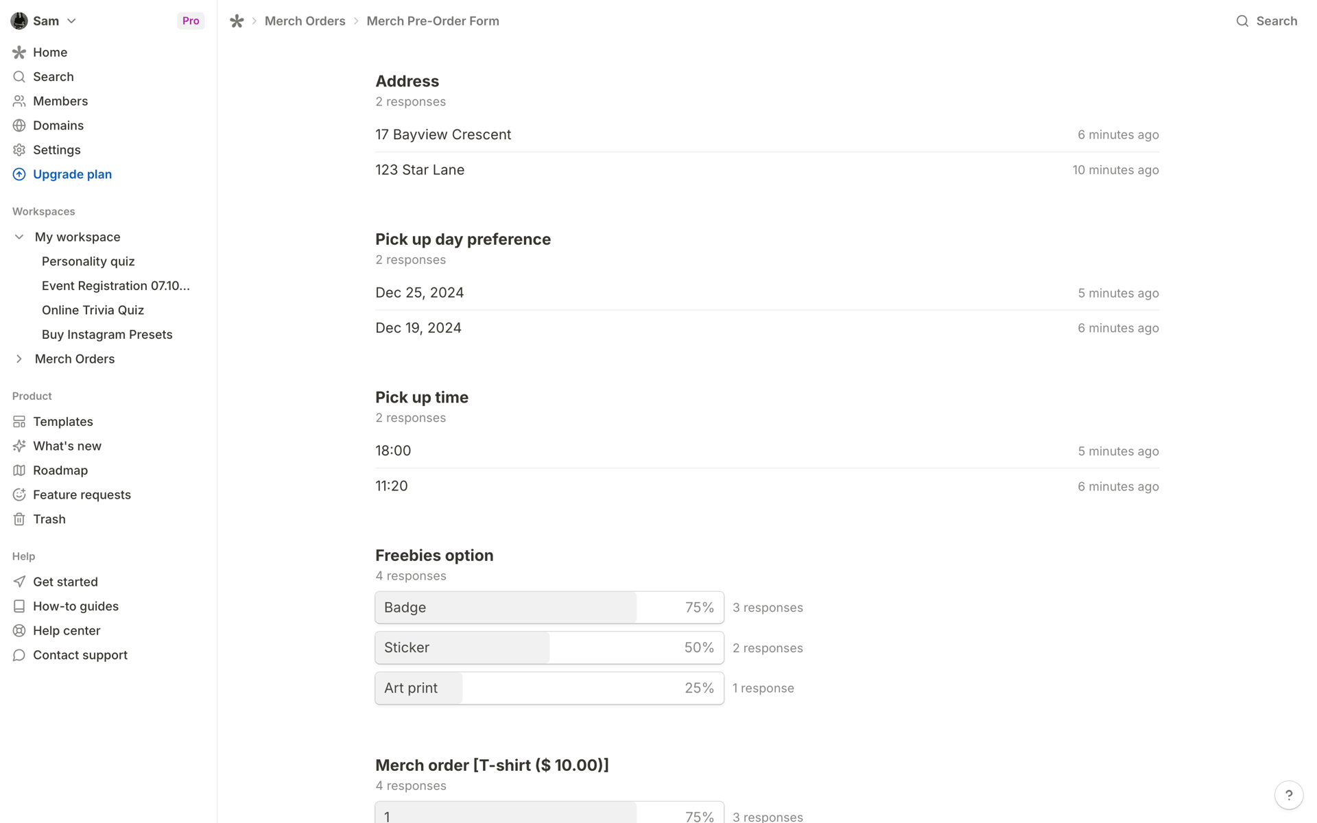 Tally Web Productivity interface screenshot 19