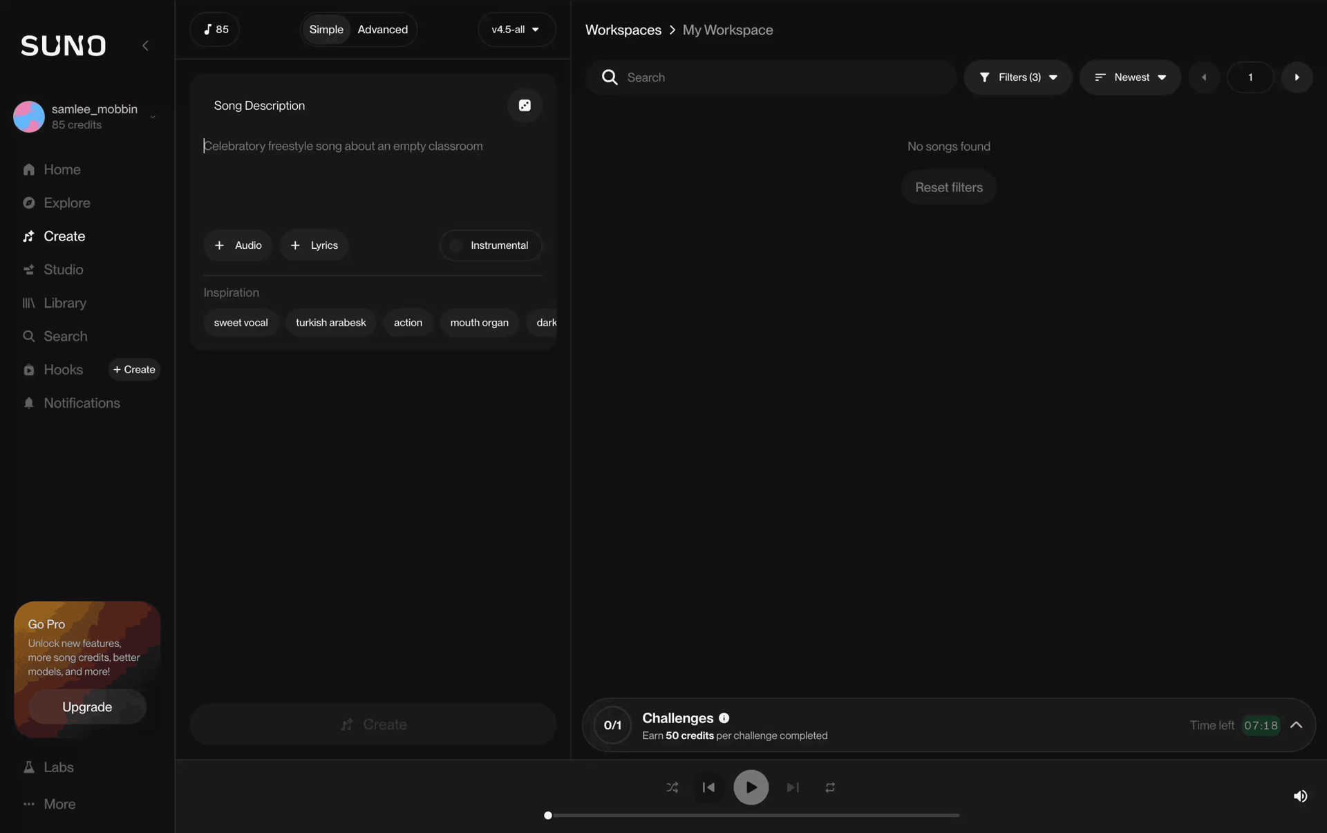 Suno Web AI interface screenshot 10