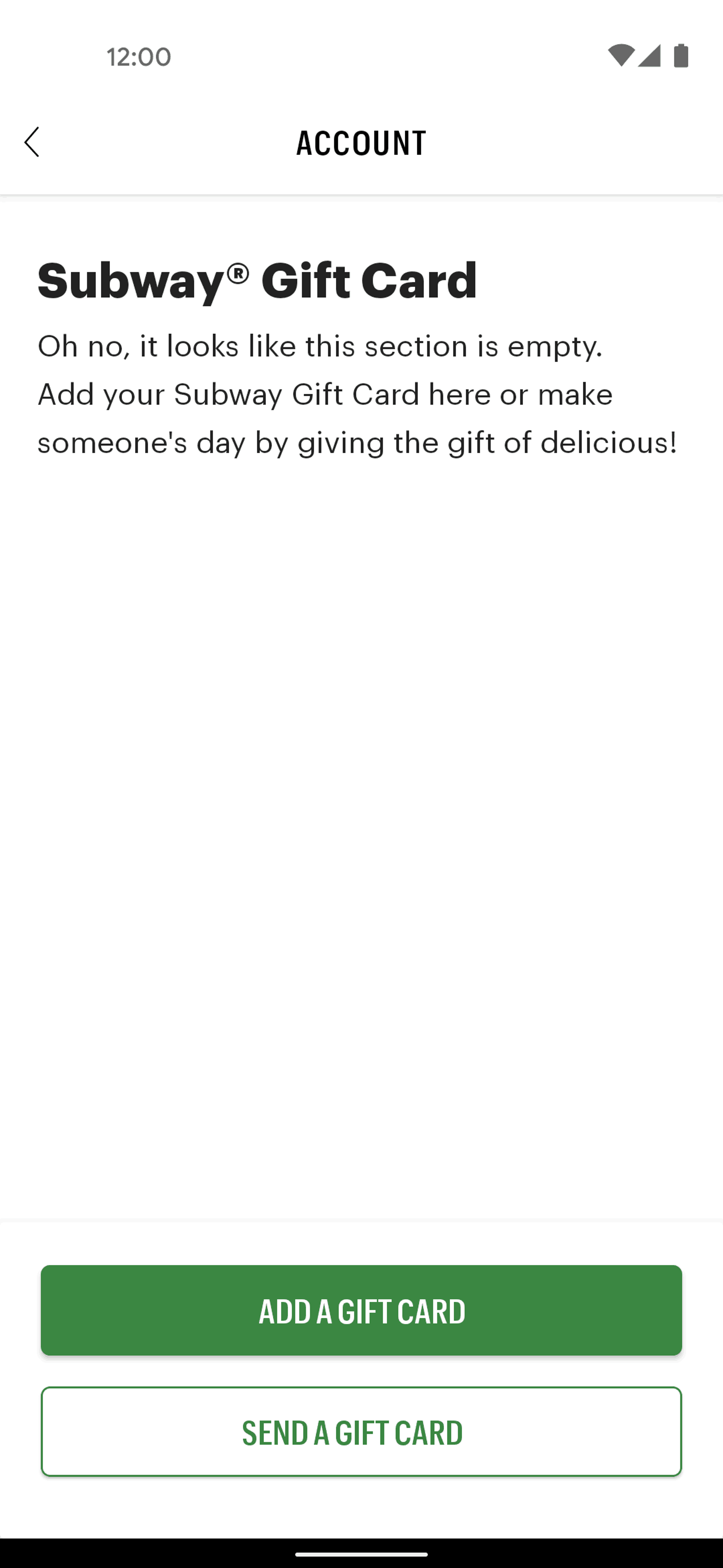 Subway Android Food & Drink interface screenshot 17