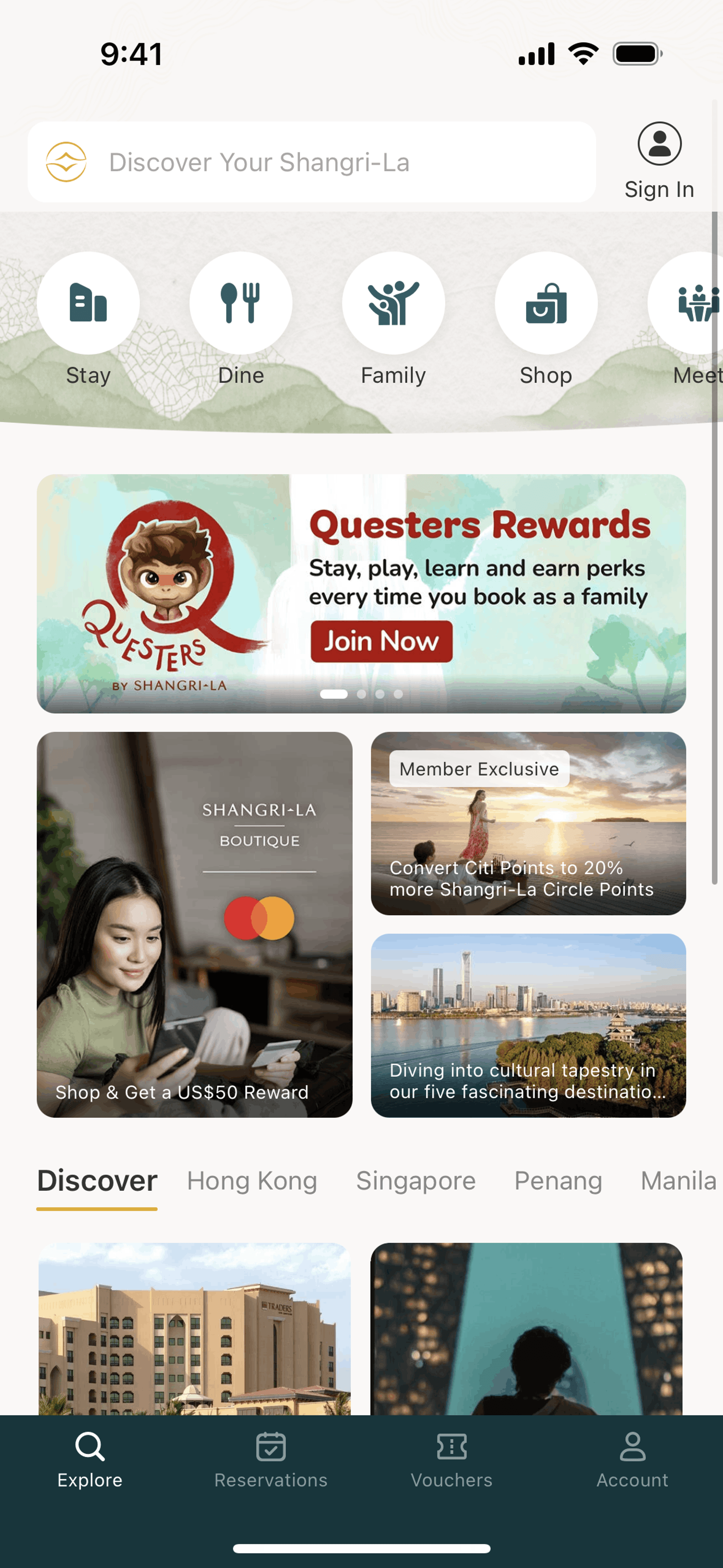 Shangri-La Circle iOS Travel & Transportation interface screenshot 1