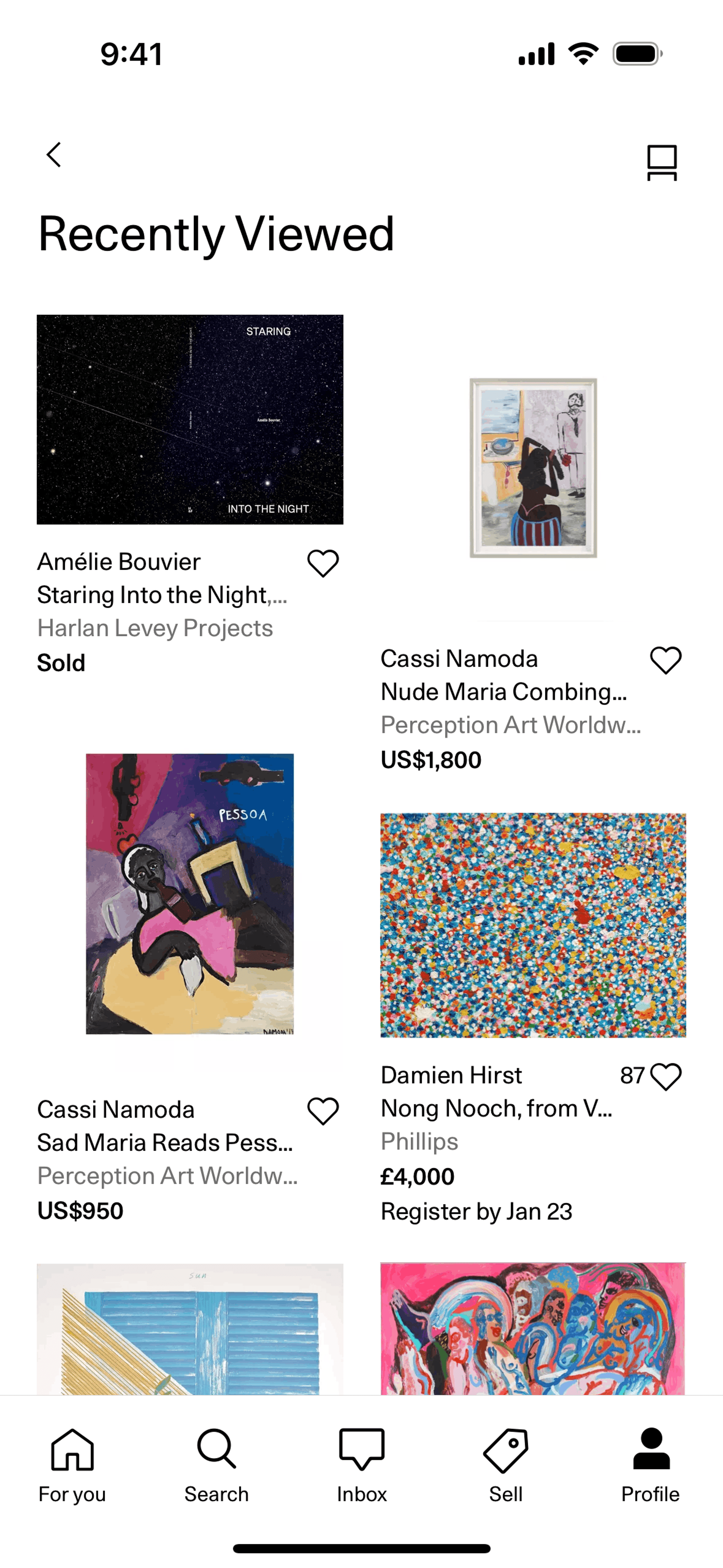 Artsy iOS Shopping interface screenshot 23