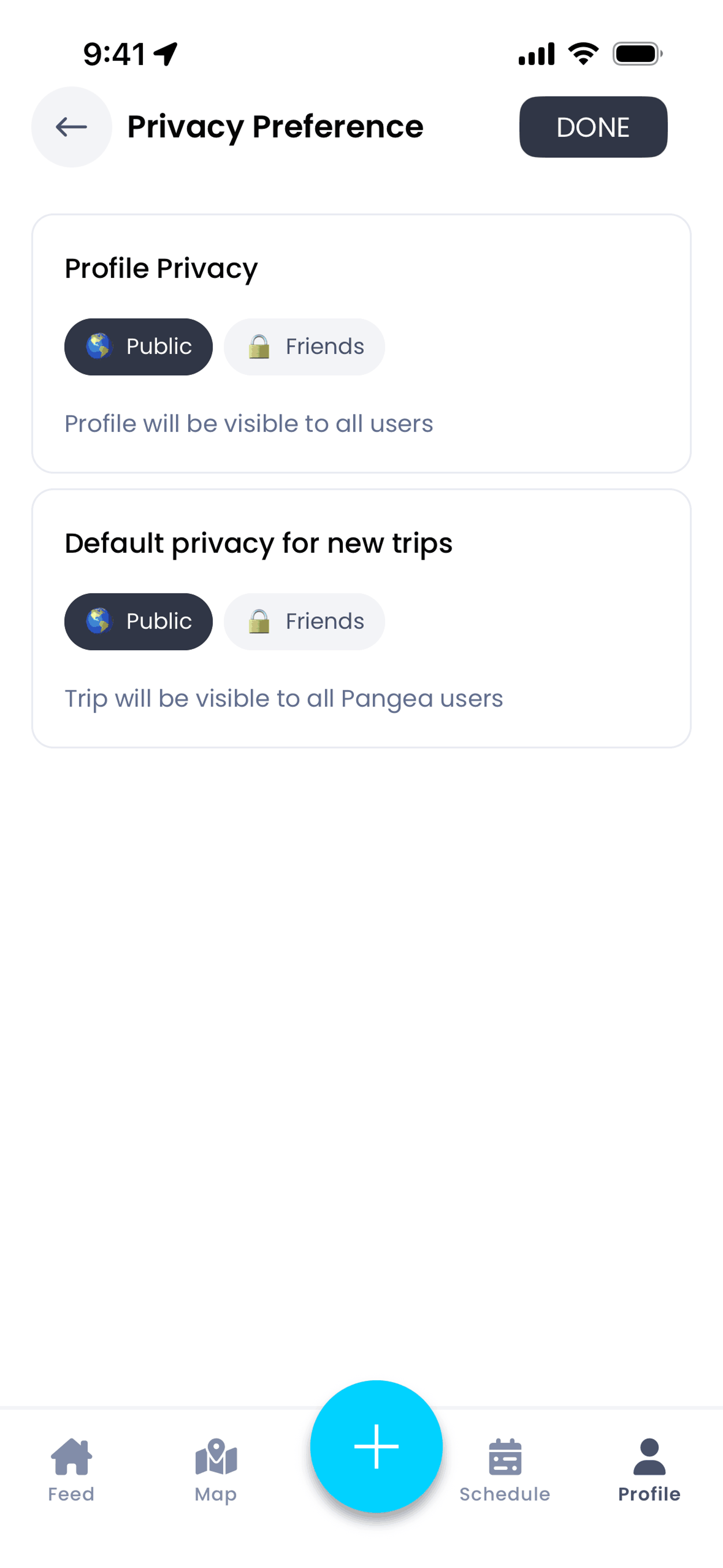 Pangea iOS Travel & Transportation interface screenshot 24
