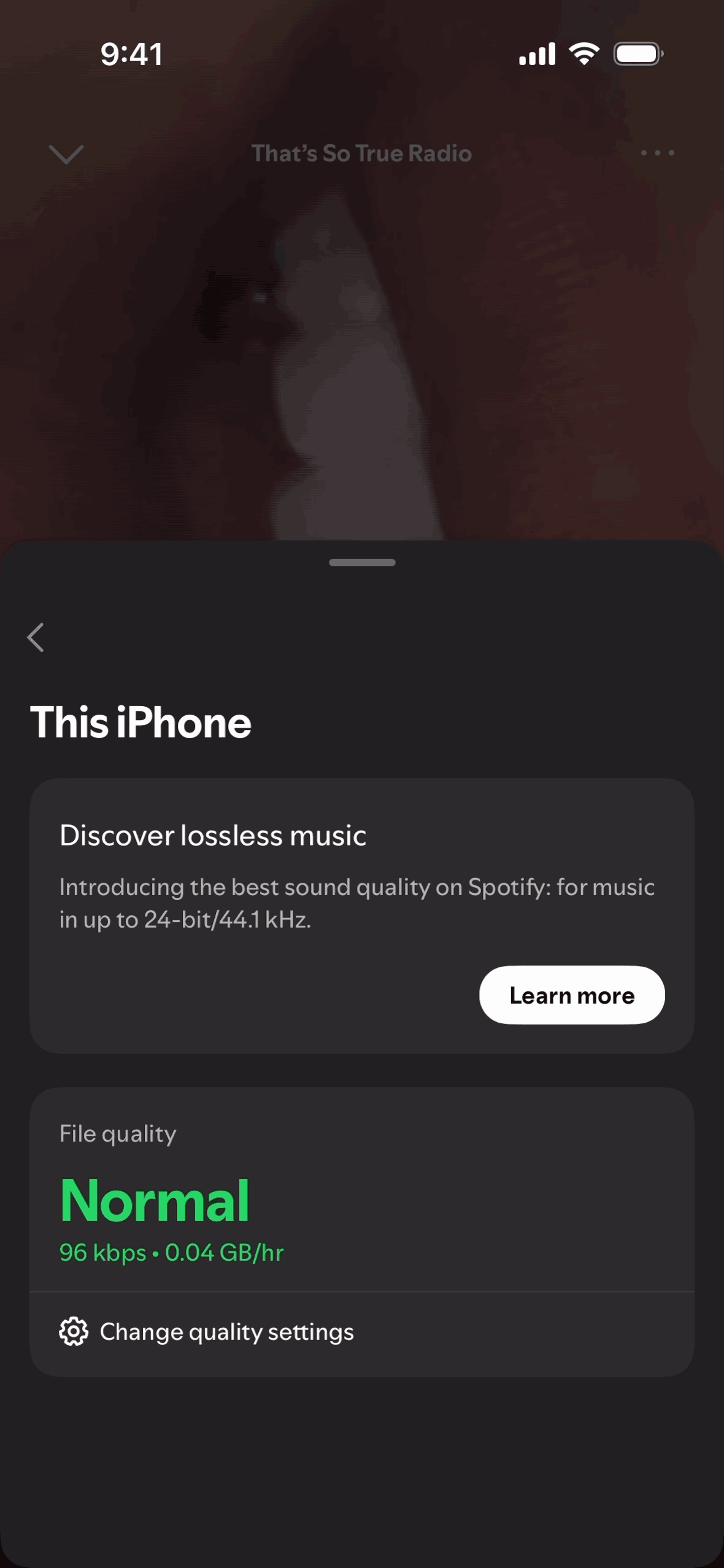 Spotify iOS Music & Audio interface screenshot 9