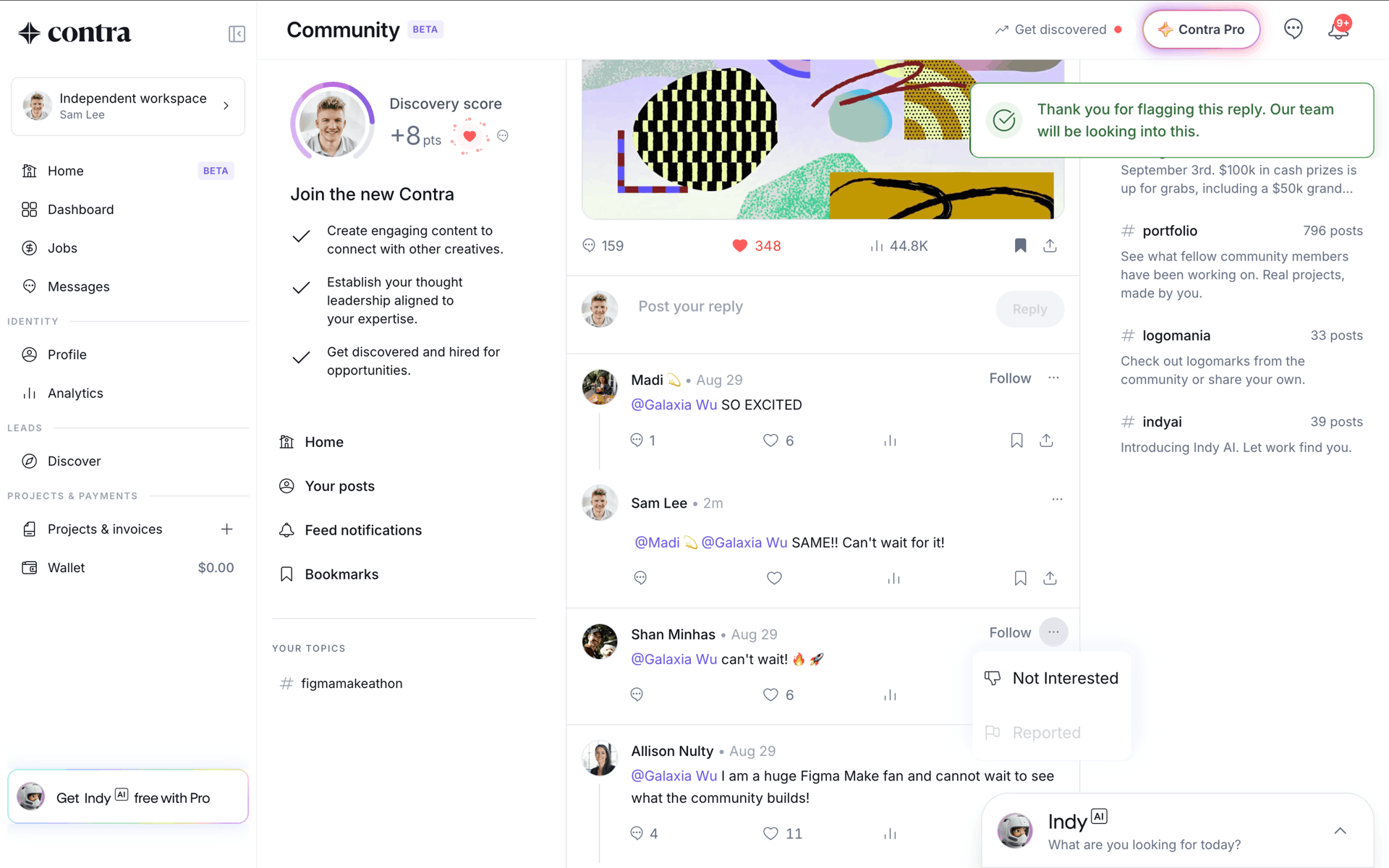 Contra Web Business interface screenshot 23