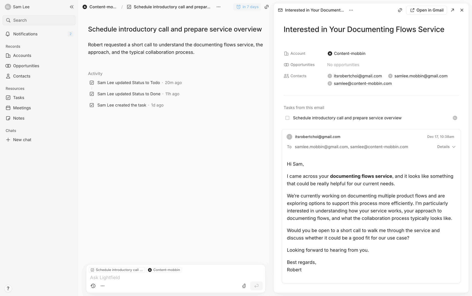 Lightfield Web Business interface screenshot 10