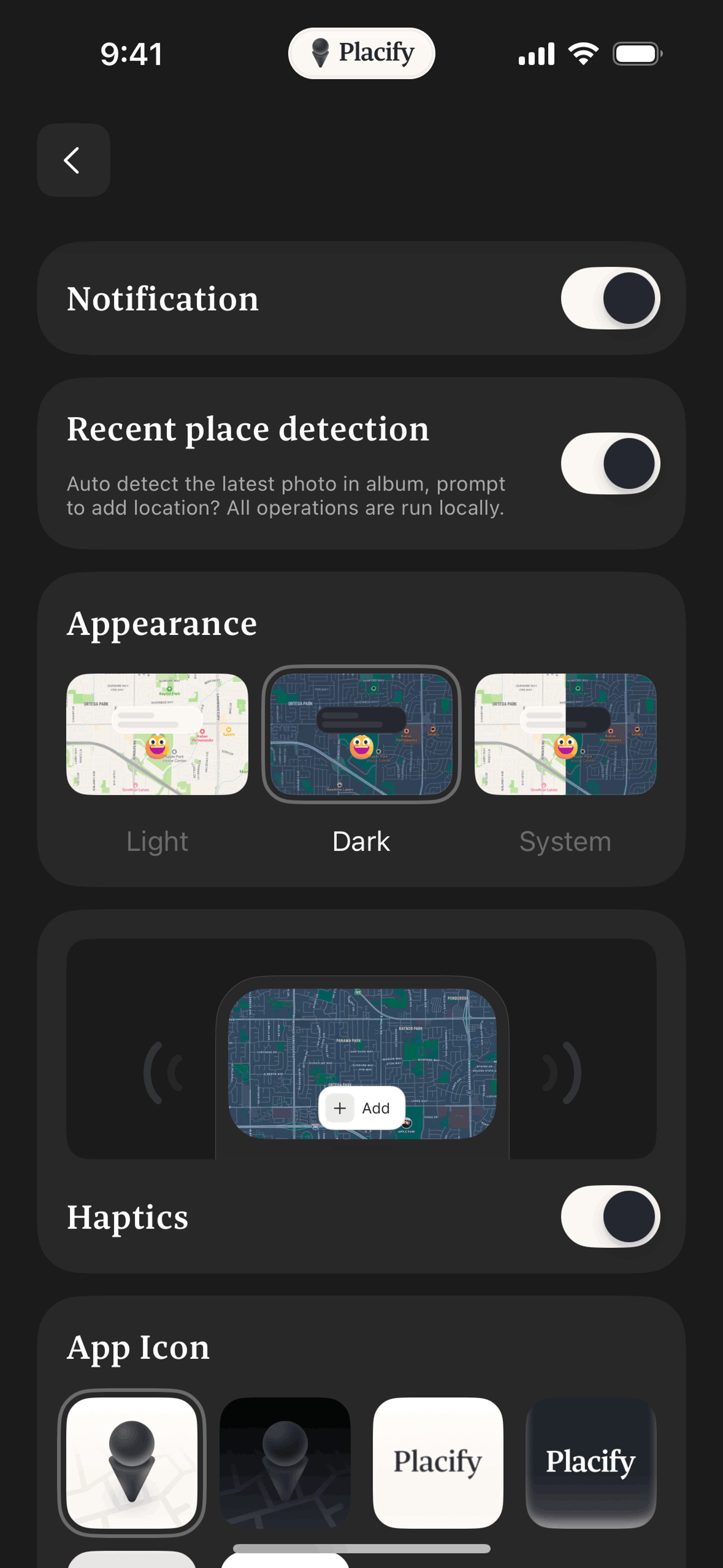 Placify iOS Lifestyle interface screenshot 24