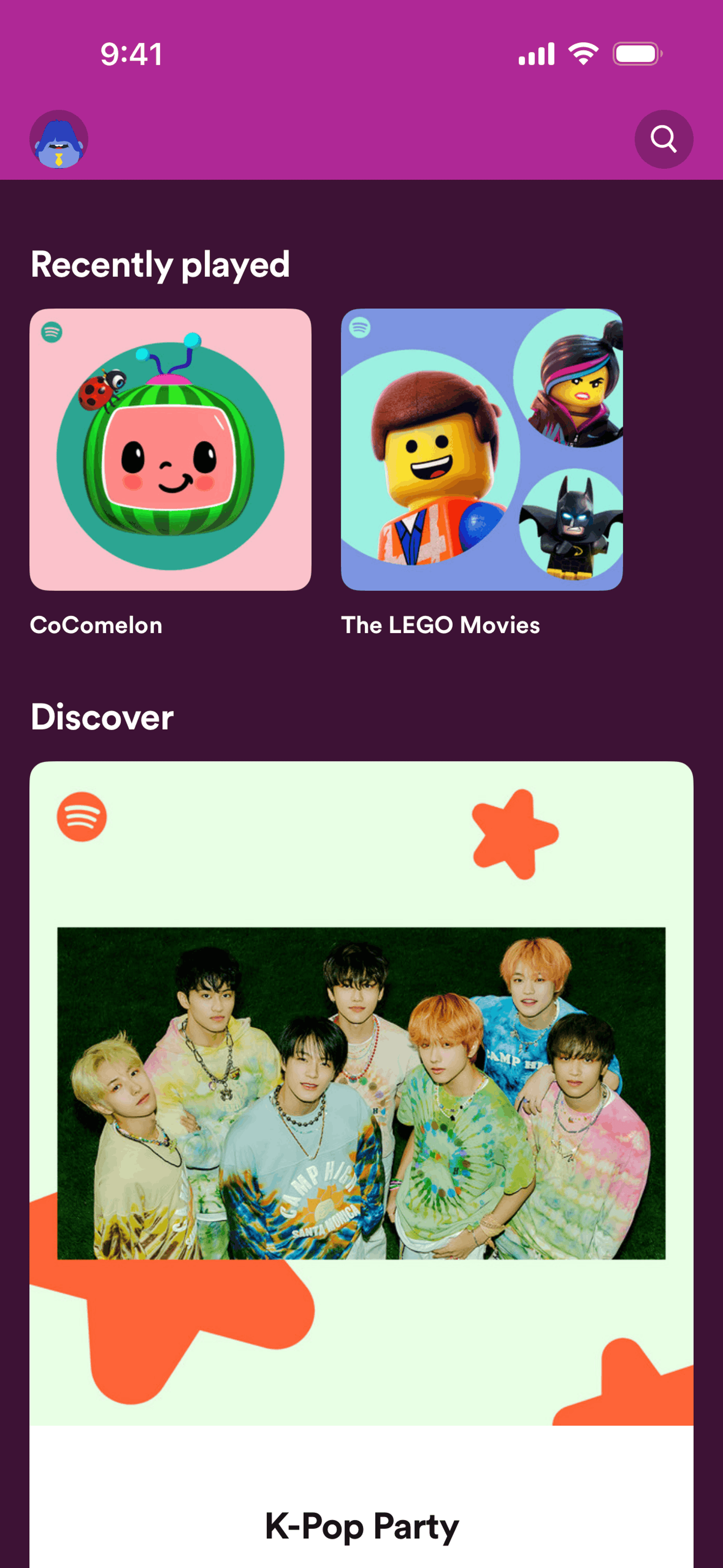 Spotify Kids iOS Music & Audio interface screenshot 15