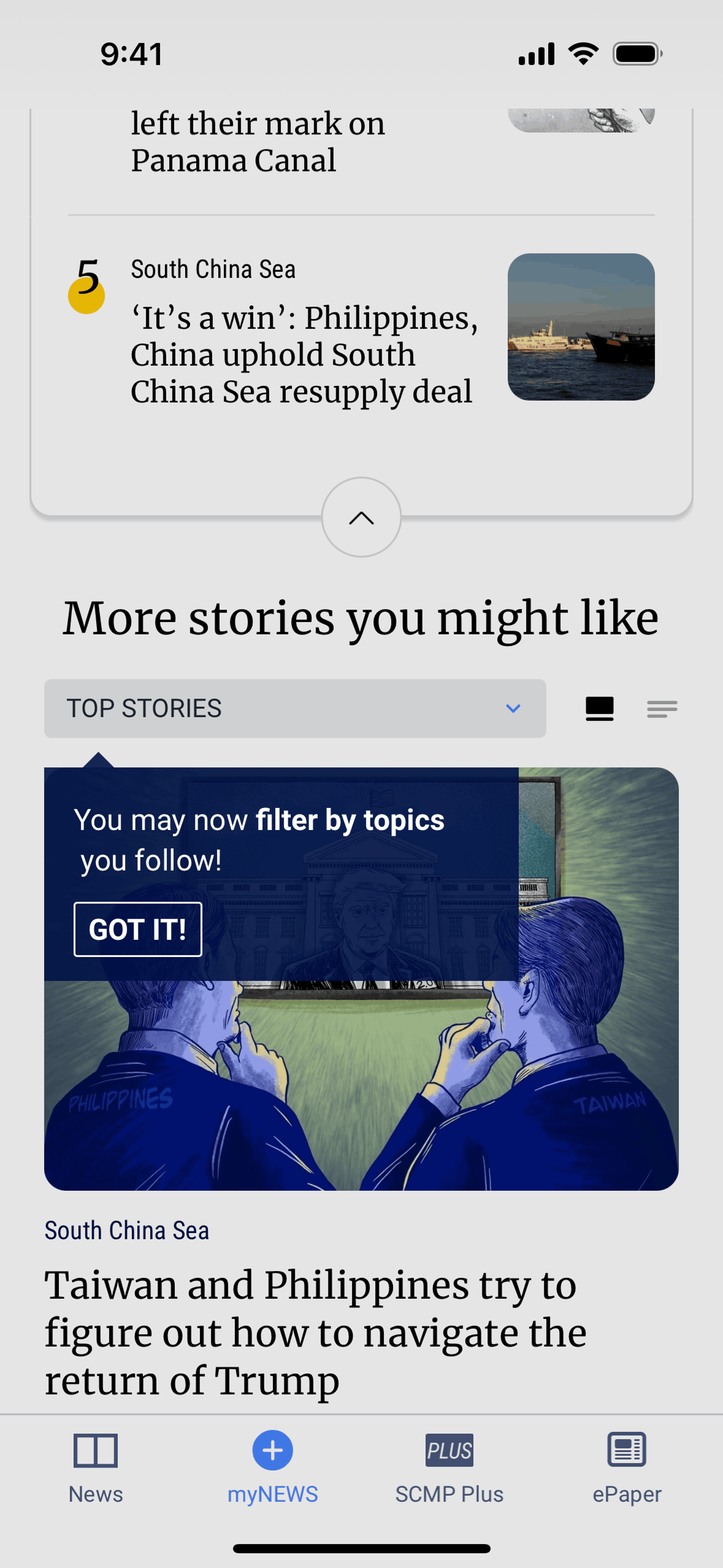 South China Morning Post iOS News interface screenshot 18
