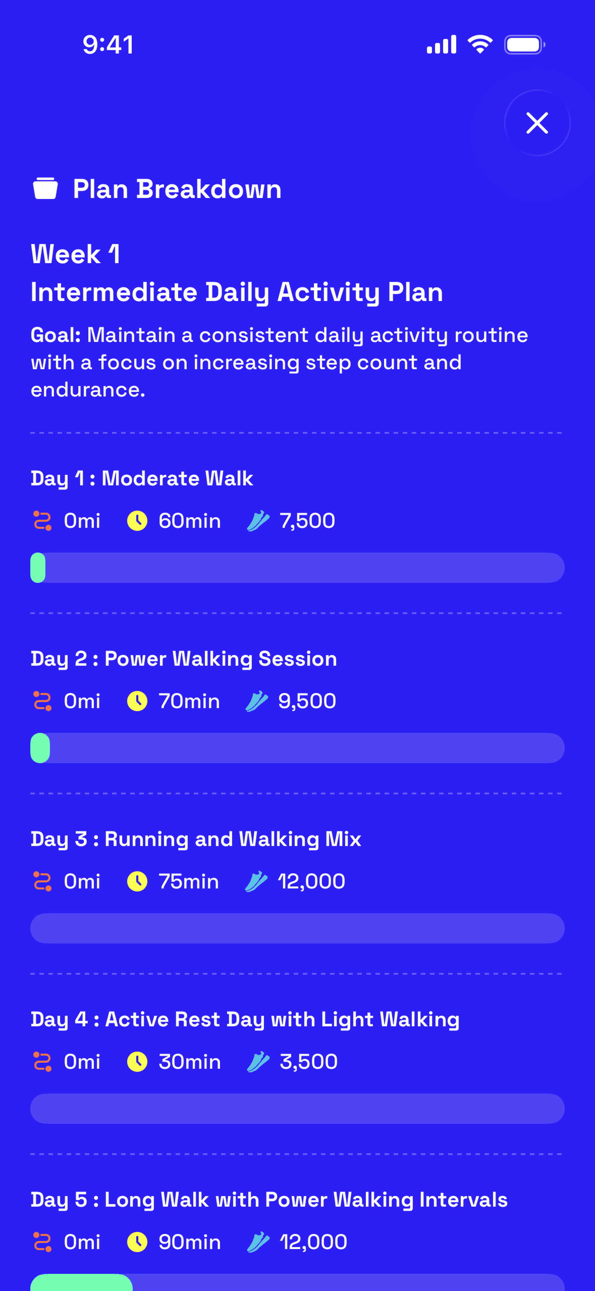 GO Club iOS Health & Fitness interface screenshot 19