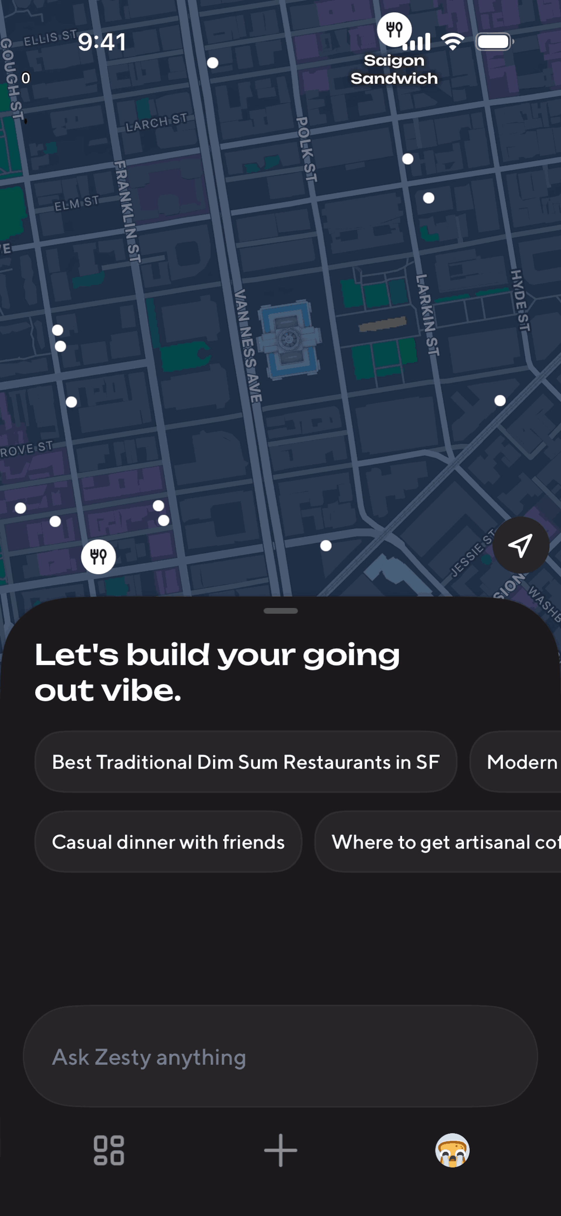Zesty iOS Food & Drink interface screenshot 1
